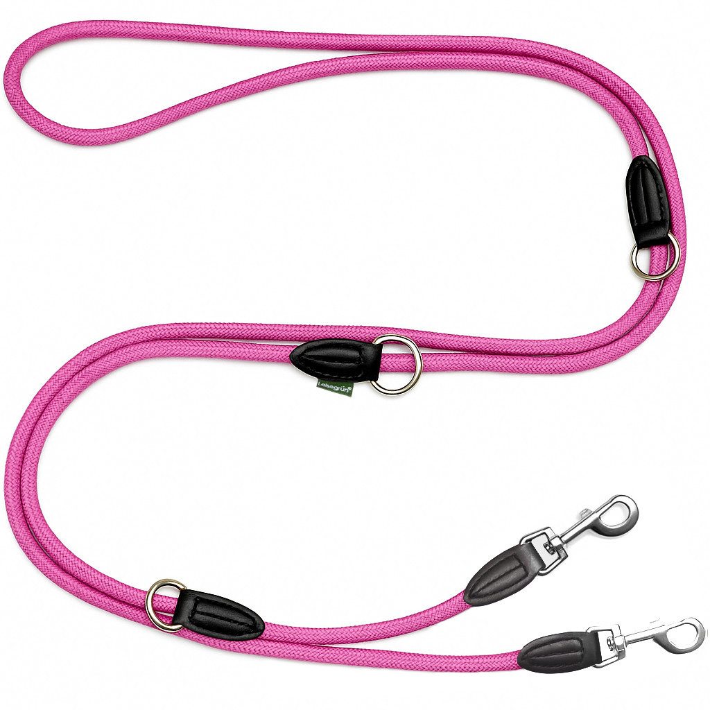 Leisegrün Hundeleine für große Hunde, 3m, 3-fach verstellbar, Nylon, Doppelleine für 2 Hunde, Führleine, Freihandleine, Trainingsleine von Leisegrün