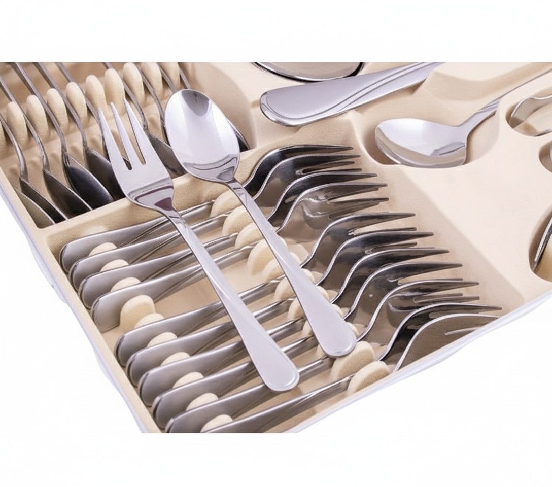 Zilner Besteck-Set 72-teiliges Besteckset im Koffer – Glänzend & Zeitlos Elegant (72-tlg), 12 Personen, Edelstahl, Edelstahl, Chrom-Nickel-Stahl