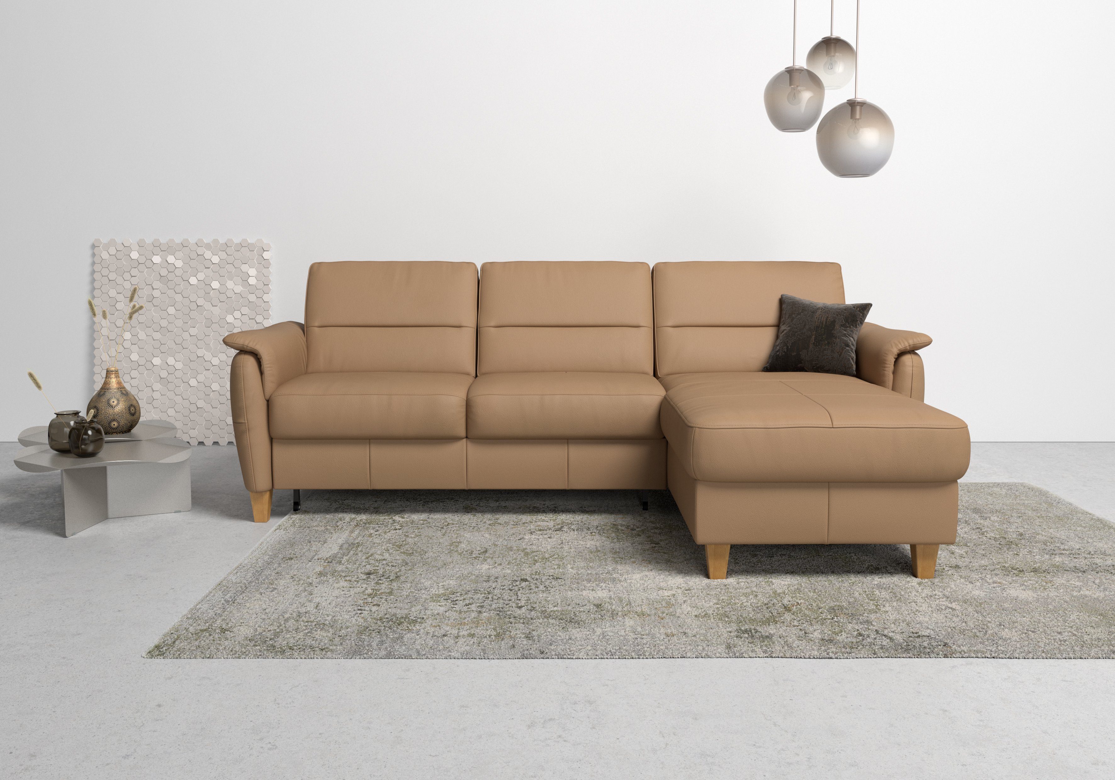 Home affaire Ecksofa "Palmera L-Form, B: 244 cm" optional Bettfunktion & Be günstig online kaufen