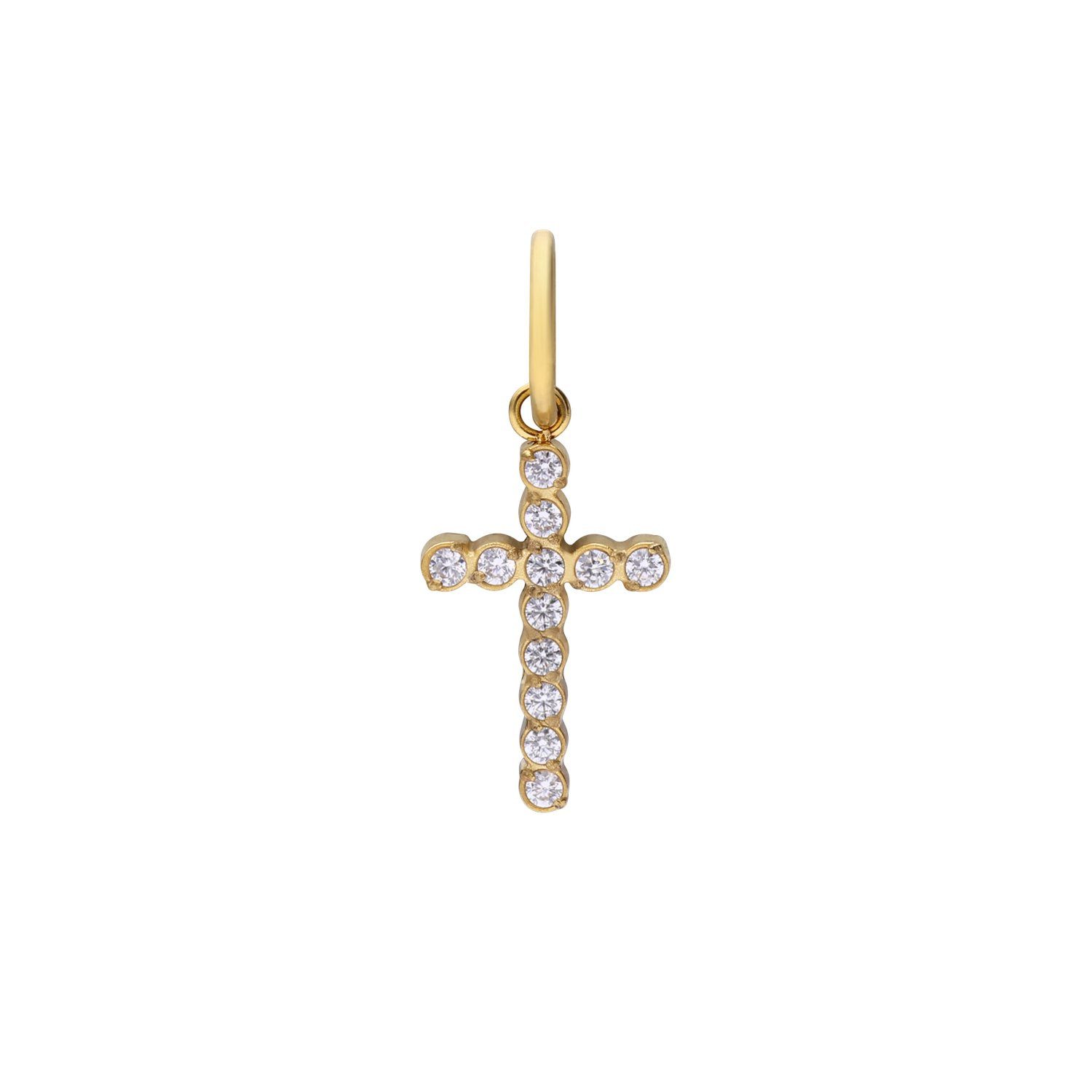 LUCARDI Kettenanhänger Anhänger - Stahl - Gold - Zirkonia - Damen
