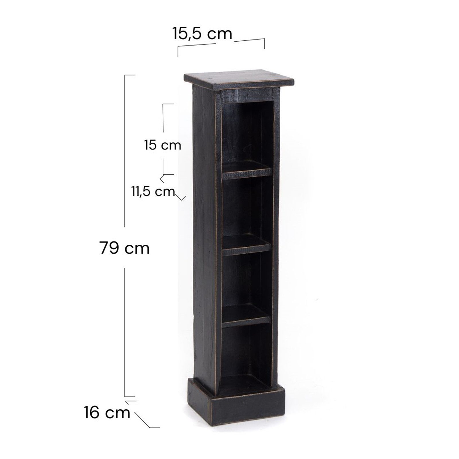 DESIGN DELIGHTS CD-Regal HOLZ CD REGAL "CD TOWER", 76cm(H), Holzregal, CD Rack mit 4 Fächern