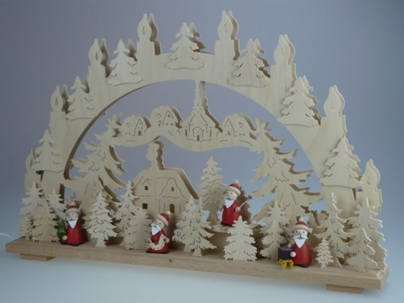 Schwibbogen Aus Dem Erzgebirge Mit Schneemännern – Beleuchtet, 70 Cm Breit
