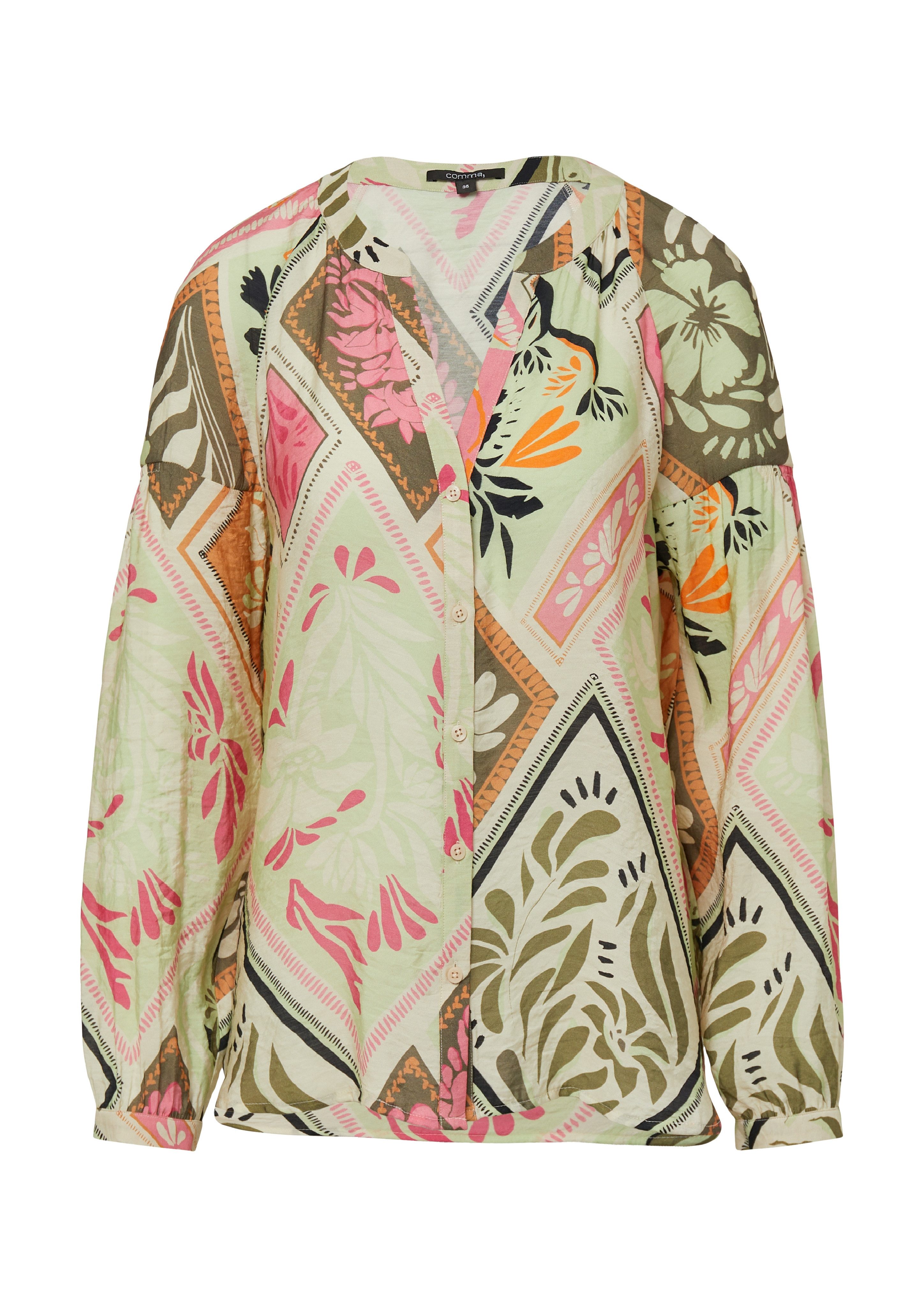 comma Langarmbluse mit All-Over Print