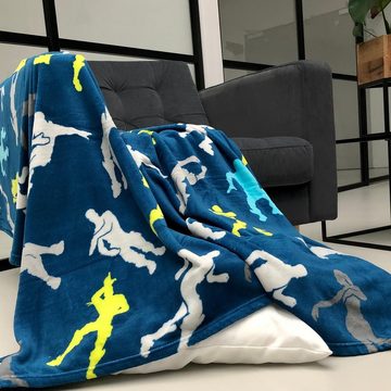 Wohndecke Fortnite Game 160x200 cm, weich und kuschelig, passend zur Bettwäsche, MTOnlinehandel, Fleece-Decke Sofadecke Überwurf Plaid für Gamer