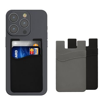 kwmobile Kartenetui 3x Stick-on Kartenhalter für Kreditkarten - Halter (1-tlg), 5,7 x 9,8 cm - für bis zu 4 Karten oder Bargeld - Wallet