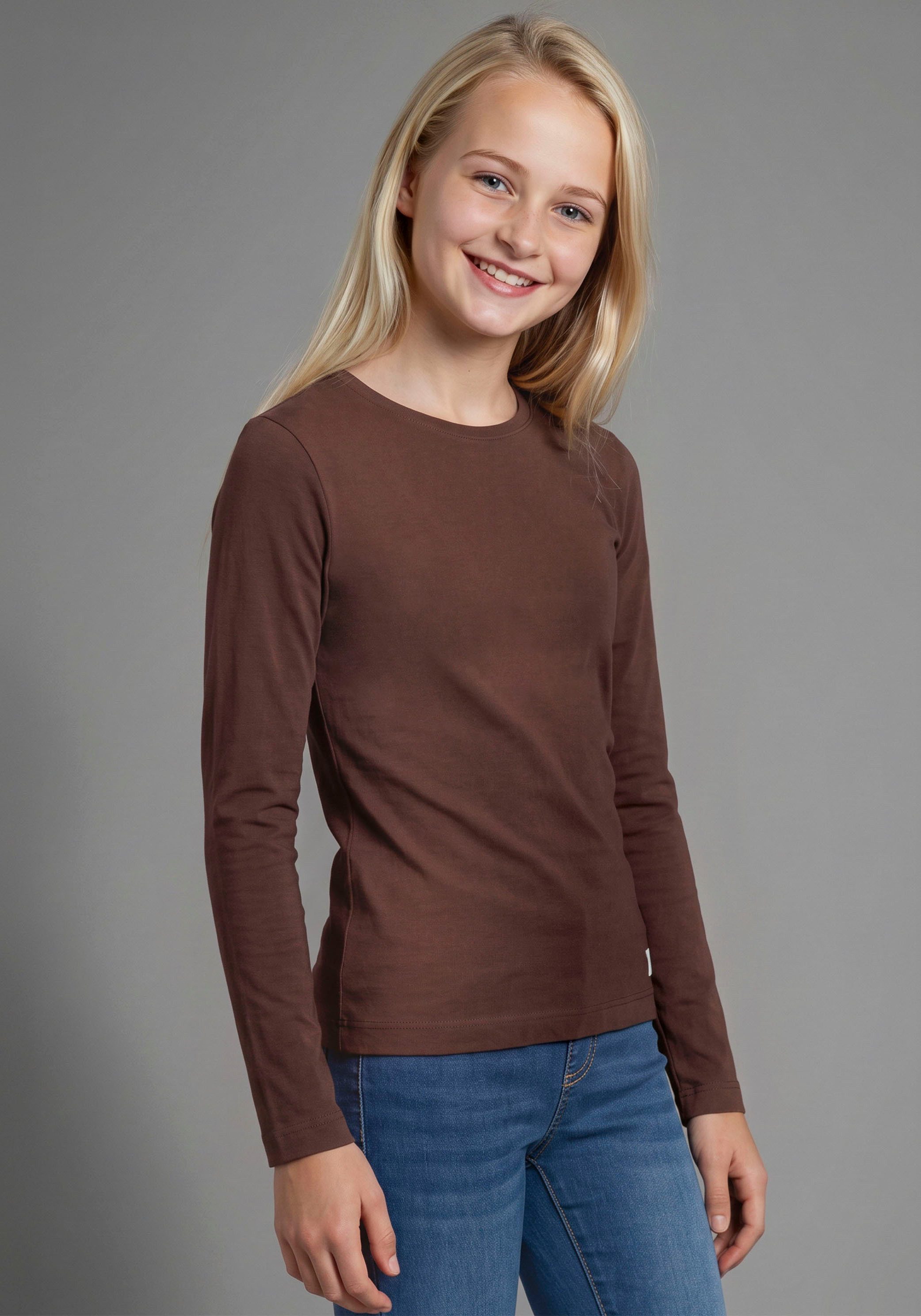 H.I.S Langarmshirt 3er Pack H.I.S Shirts in modischen Farben, Must-Have Basic (Packung, 3) 3 Basic Langarmshirts in Paket, hüftlang, Basic-Passform – Bild 4 von 5