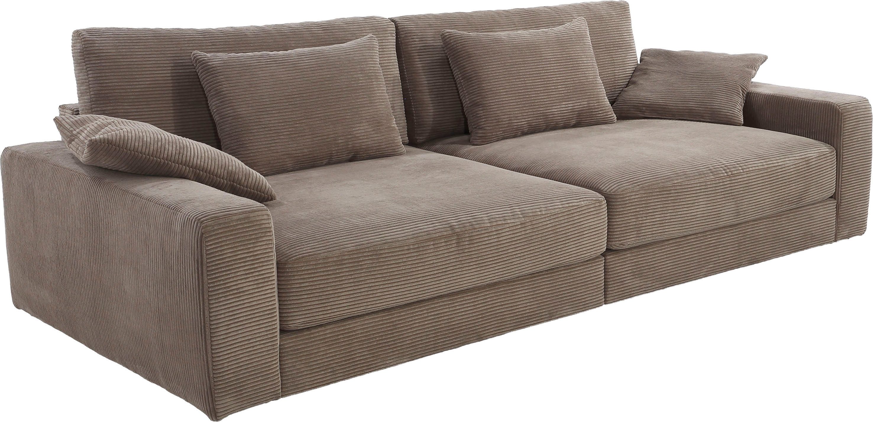 Jockenhöfer Gruppe Big-Sofa Milano XXL, B: 290 cm, mit Zierkissen, Relaxfläche 120x240 cm, Federkern
