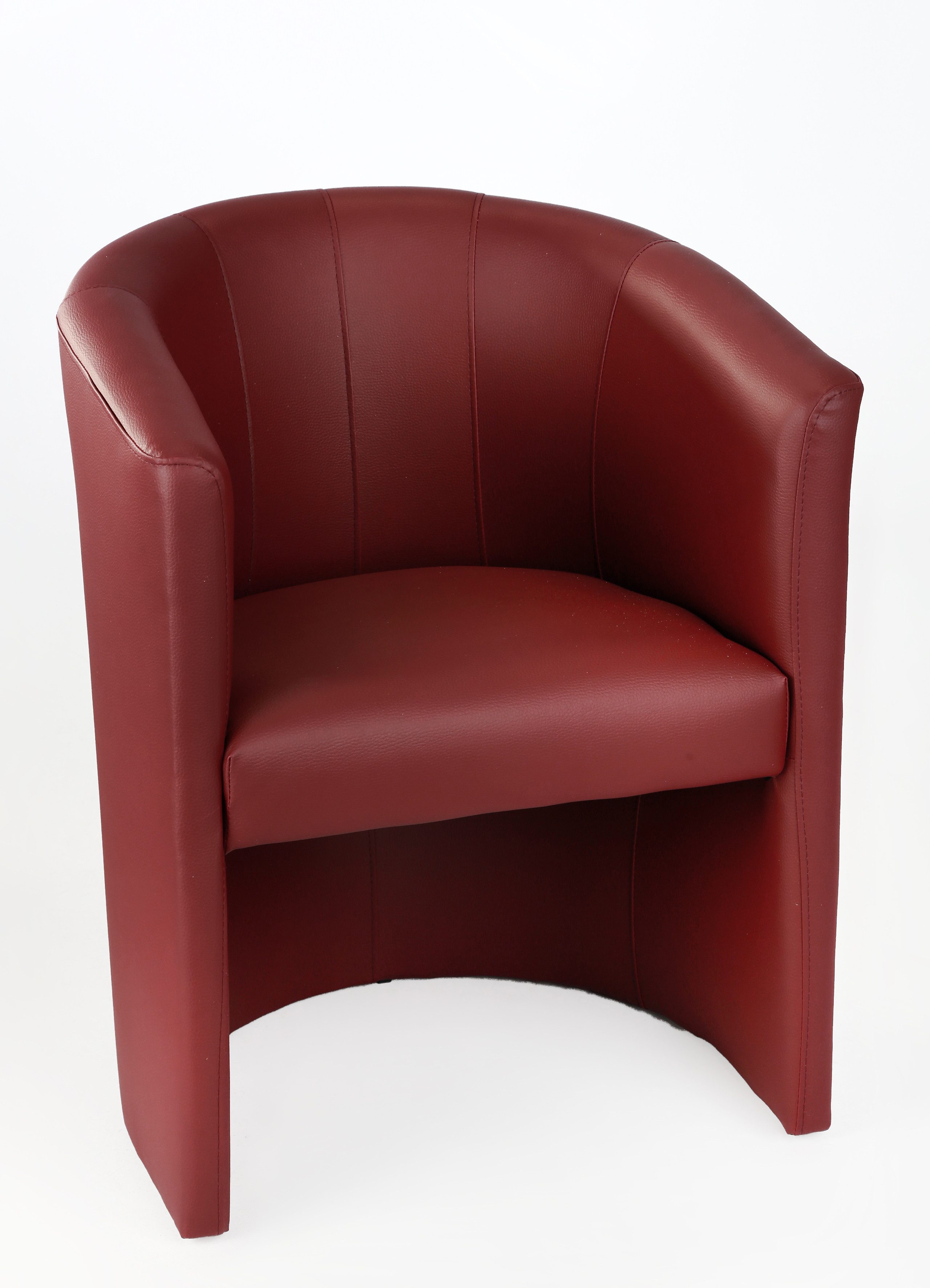 Kamil Cocktailsessel Clubsessel Bordeaux Farben Loungesessel Sessel Kunstleder Neu (1 Set, 1-St., 1 Sessel), Lieferung kommt Aufgebaut