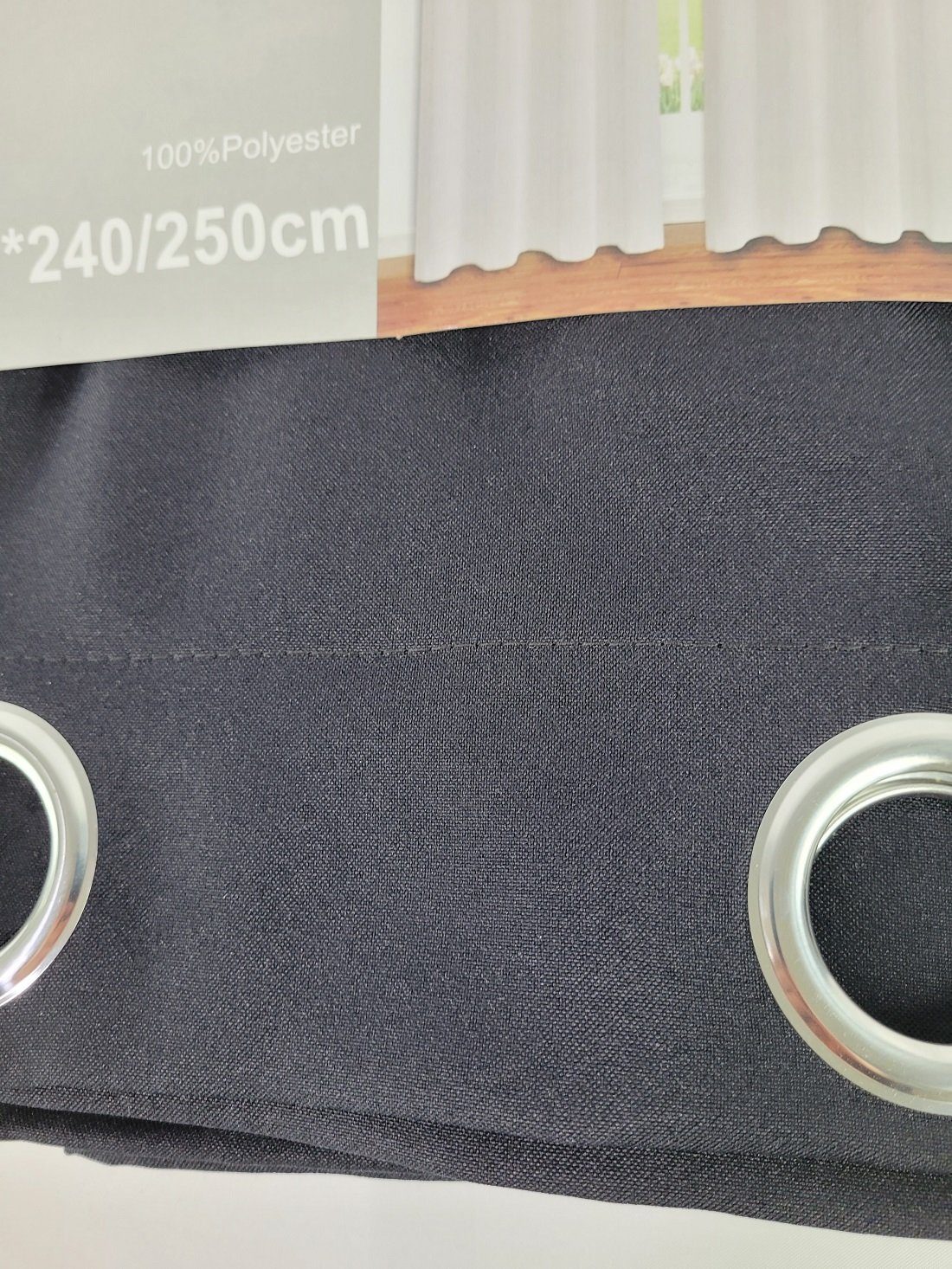 Provance Vorhang 2er Set Vorhänge 140*240/250cm Schwarz