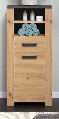 Furn.Design Midischrank Chase (Badschrank in Artisan Eiche mit grau) groß, 53 x 118 cm