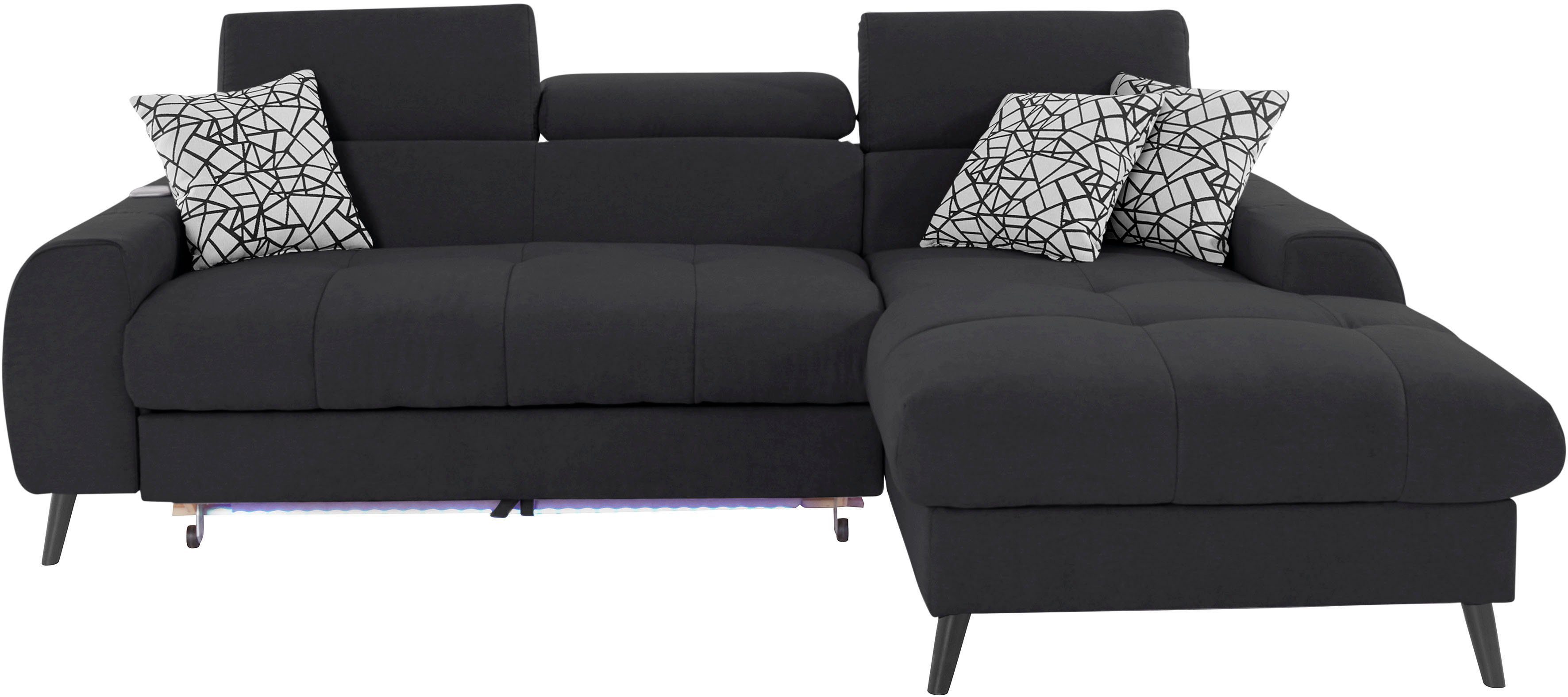 COTTA Ecksofa "Mia L-Form mit 3 Zierkissen", wahlweise mit Bettfunktion, Be günstig online kaufen