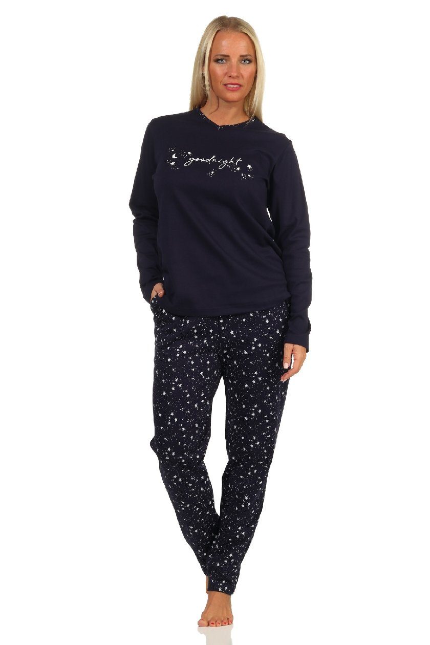 Normann Pyjama »Damen Pyjama langarm Schlafanzug in Kuschel Interlock  Qualität in cooler Sterne Optik« online kaufen | OTTO