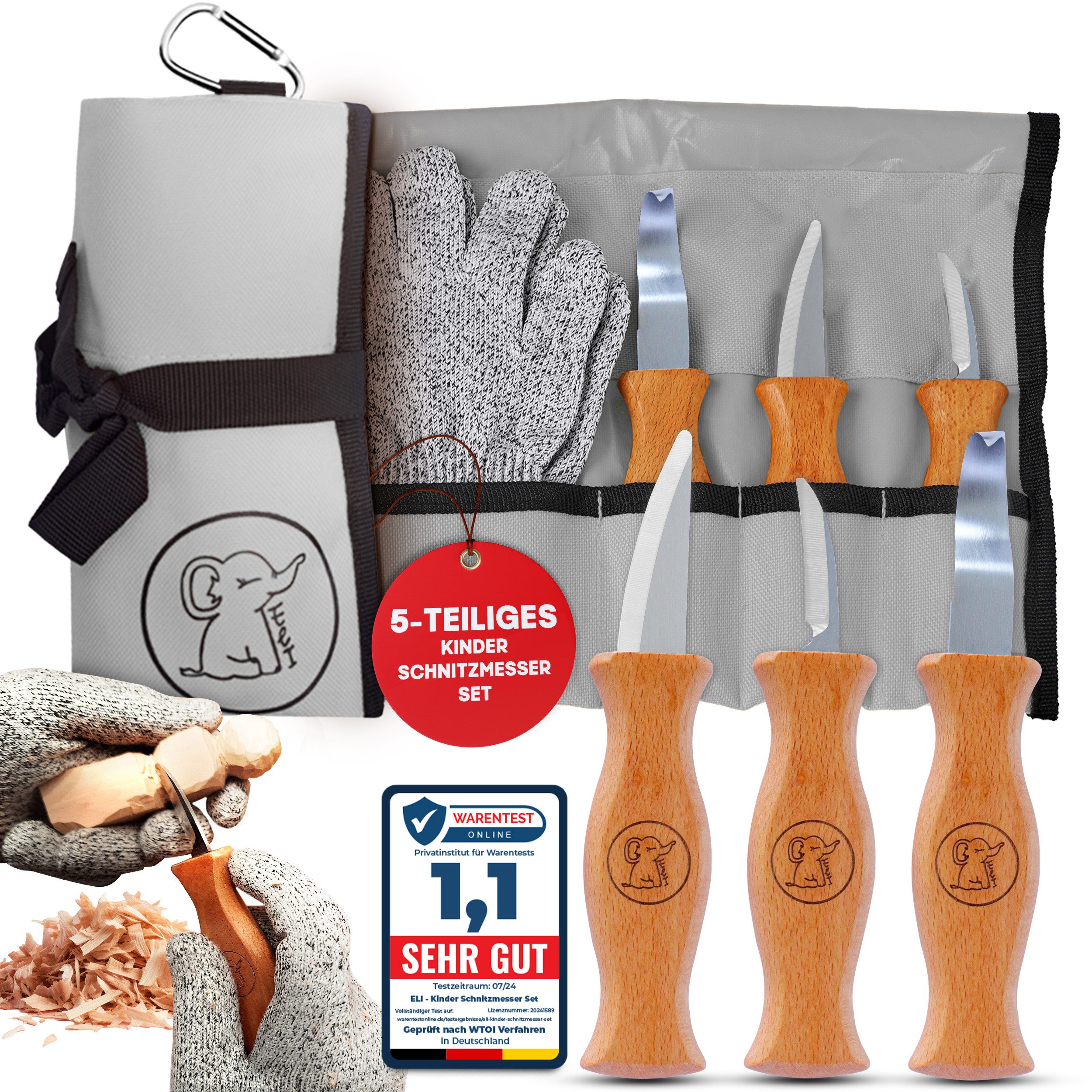 Eli Taschenmesser Schnitzmesser Kinder - Kindermesser - Schnitzset - Kinder günstig online kaufen