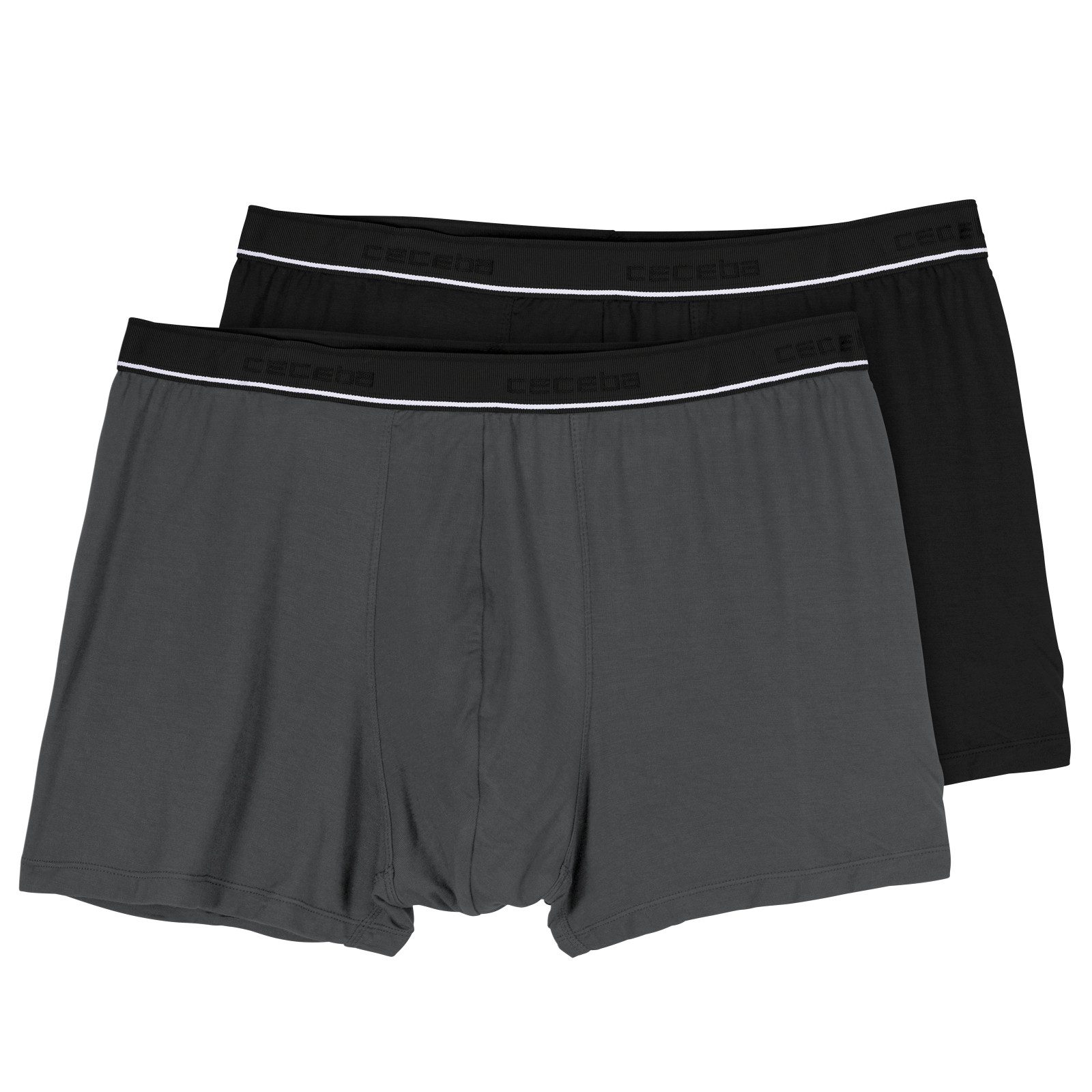 Boxershorts Ceceba Bambus Pants 2er-Pack Übergröße grau/schwarz
