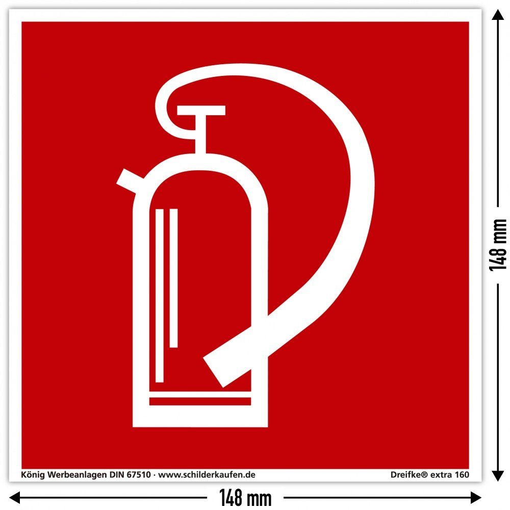 Thumbnail - König Werbeanlagen Hinweisschild Feuerlöscher, extra langnachl., PVC selbstkl., gemäß BGV A8 F05