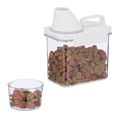relaxdays Futterbehälter Futter Aufbewahrungsbox 1,1 Liter, Kunststoff
