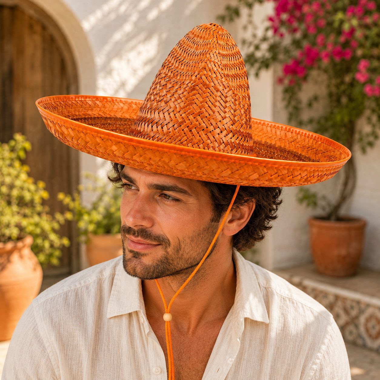 Das Kostümland Kostüm Sombrero 'Santiago' Ø 50 cm, Strohhut zum Mexiko