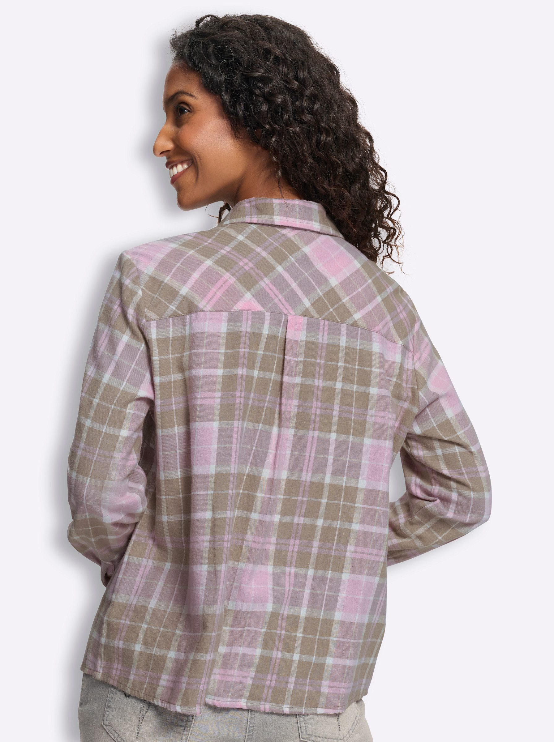 heine Klassische Bluse Karo-Bluse Langarm