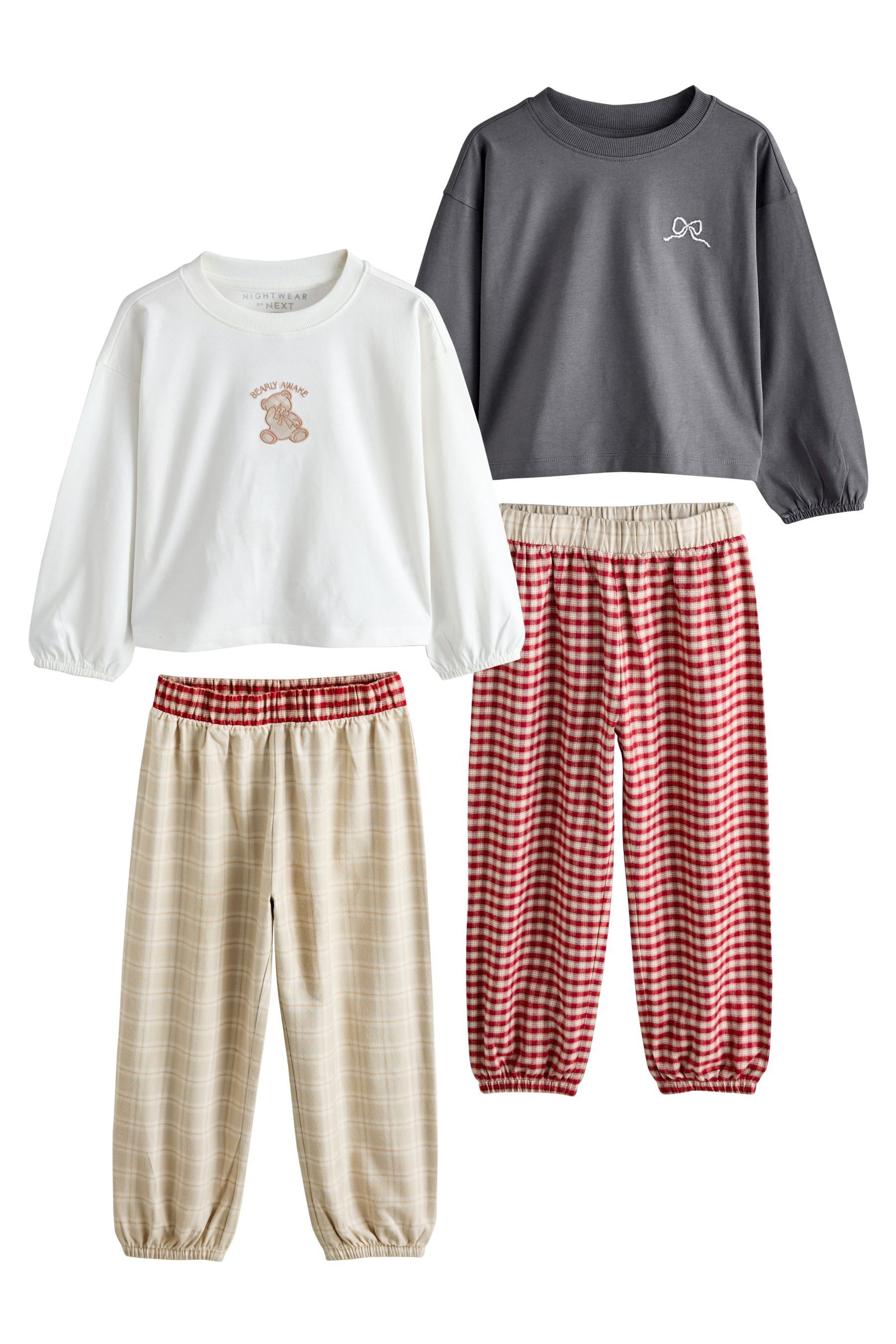 Pyjama Schlafanzughosen aus Webmaterial im 2er-Pack