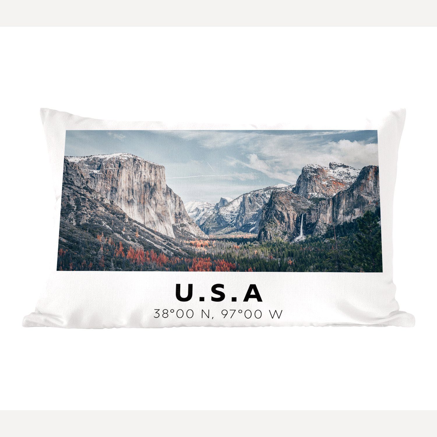 MuchoWow Dekokissen Yosemite - Amerika - Wyoming, Wohzimmer Dekoration, Zierkissen, Dekokissen mit Füllung, Schlafzimmer