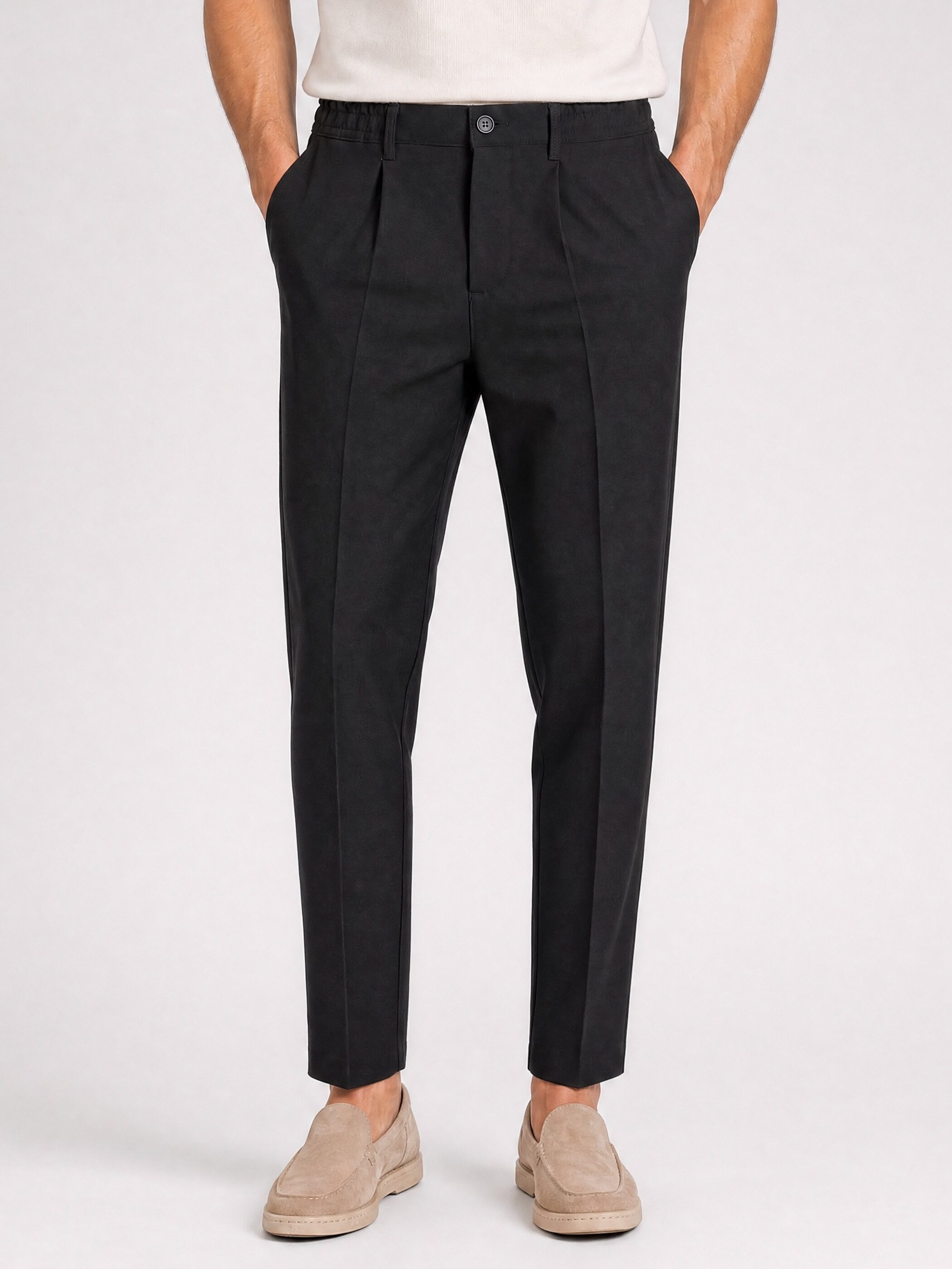 WOTEGA Chinohose Herren Studio Pant Chino Slim Fit mit Bundfalte & Stretch, 7/8-Länge