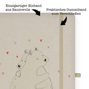 Mr. & Mrs. Panda Notizbuch Eisbär Umarmen - Transparent - Geschenk, lustige Sprüche, Tiermotive, Mr. & Mrs. Panda, Personalisierbar