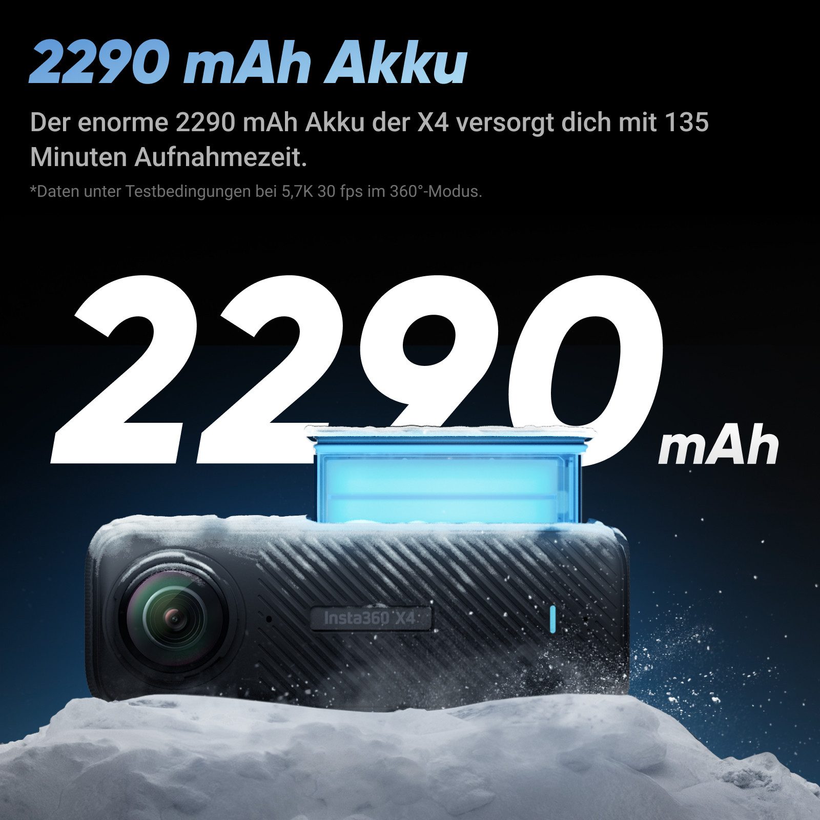 Insta360 Insta360 X4 – wasserdichte 8K 360°-Action-Cam, 4K Weitwinkelvideos Action Cam (8K, WLAN (Wi-Fi), Bluetooth) schwarz