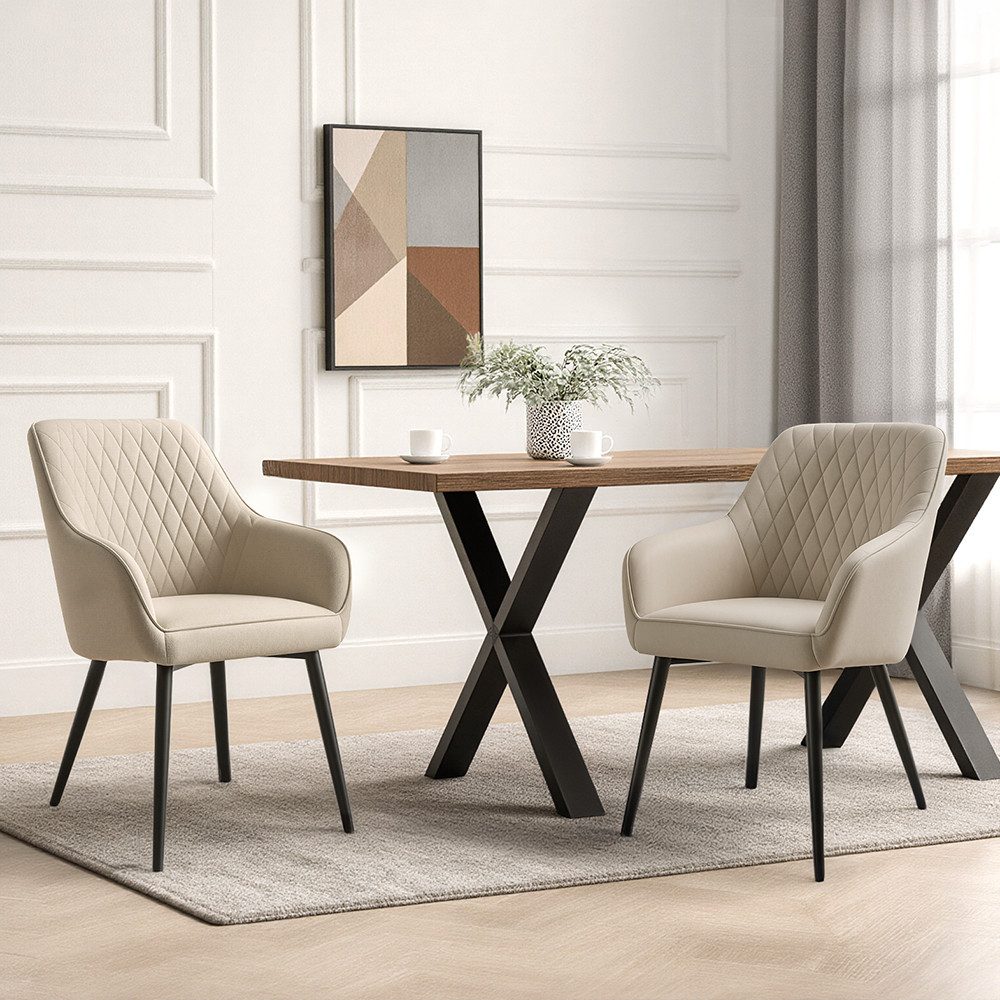 HOMAVO Esszimmerstuhl YZ8 mit Armlehnen in Stoff oder Kunstleder, mit Armle günstig online kaufen