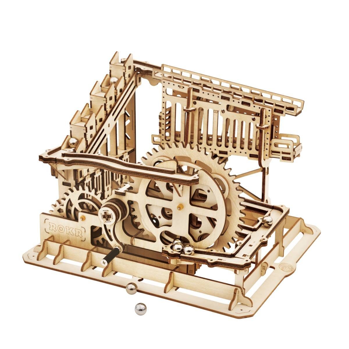 Robotime Modellbausatz ROKR Murmelbahn Squad LG502 3D-Holzpuzzle 239 Teile