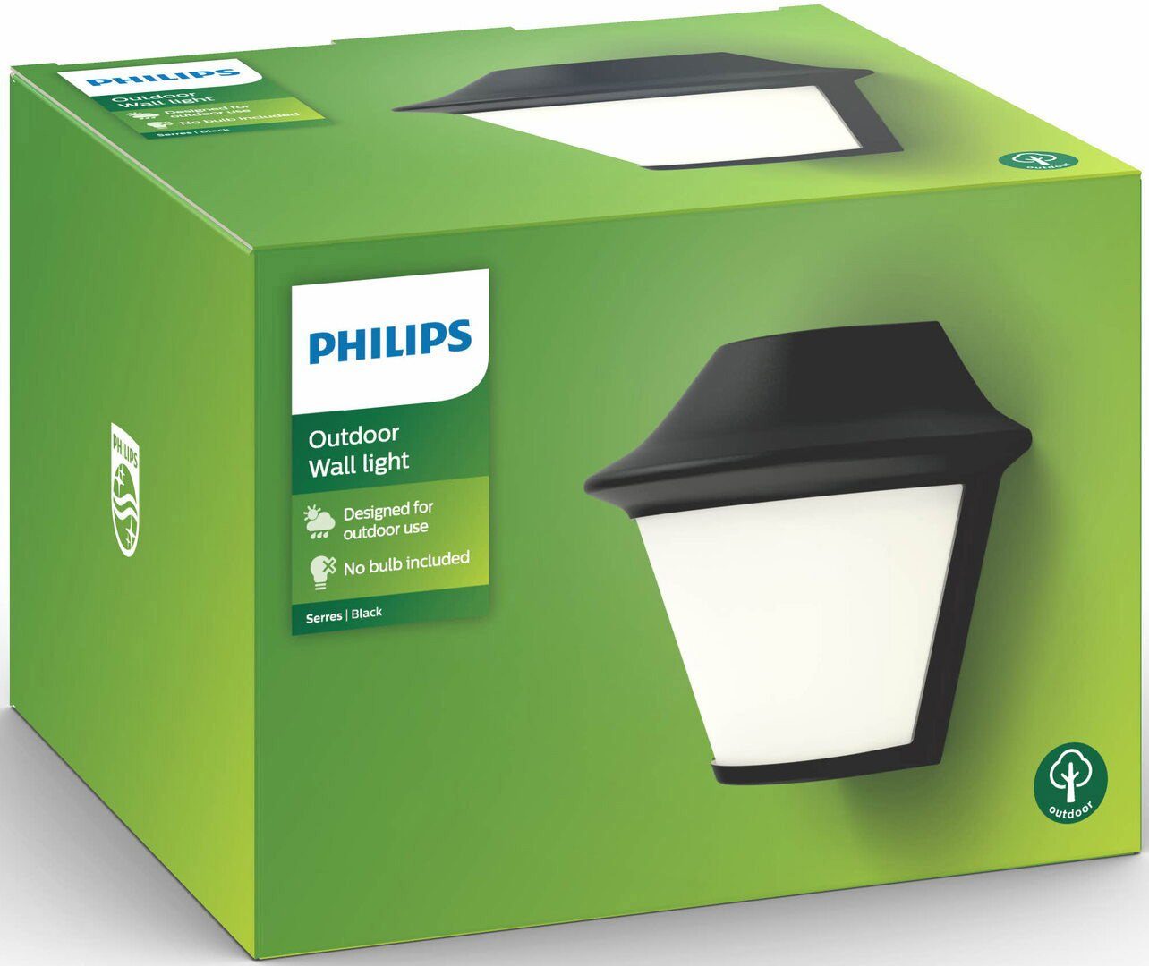 wechselbar, Wandleuchte Philips Schwarz Wandleuchte LED exkl Serres, LM 1x42W