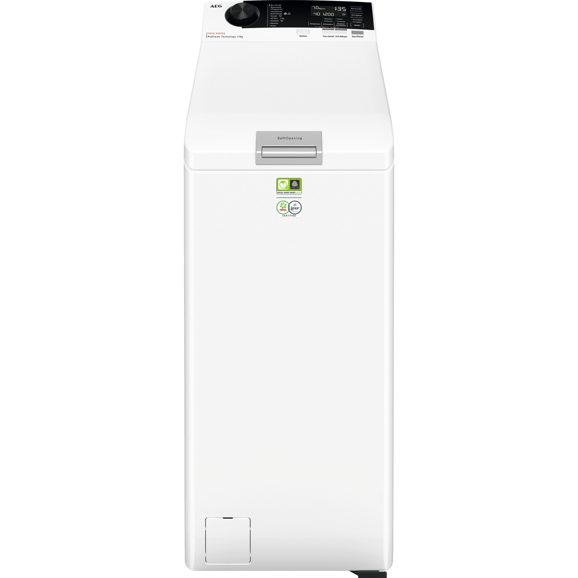 AEG Waschmaschine Toplader 7000 ProSteam® LTR7A37STL, 7 kg, 1300 U/min, ProSteam®: Auffrischen mit Dampf statt Waschen und 96 % Wasser sparen