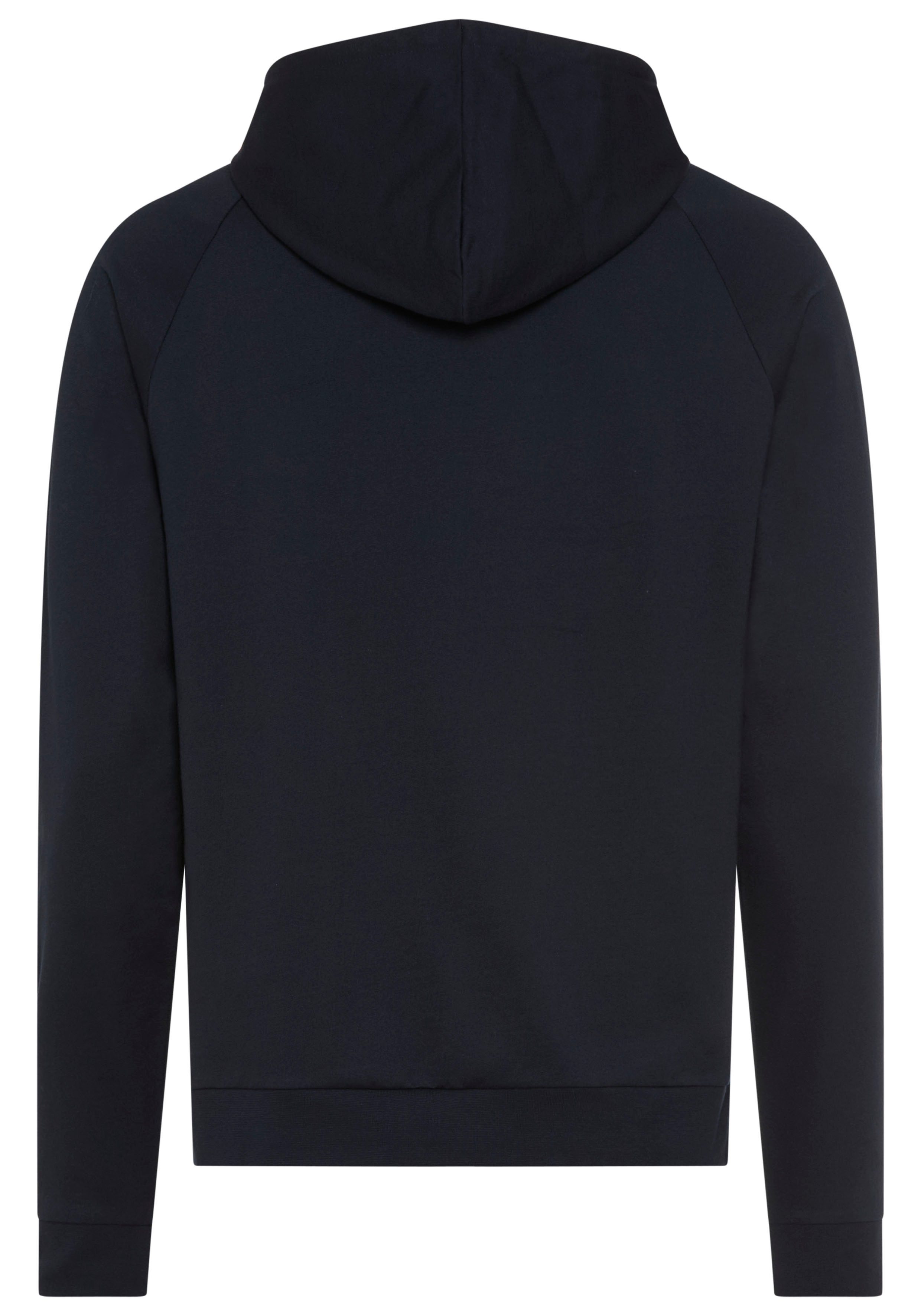 BOSS Kapuzensweatjacke Authentic aus Baumwoll-Terry mit kontrastfarbenem Reißverschluss