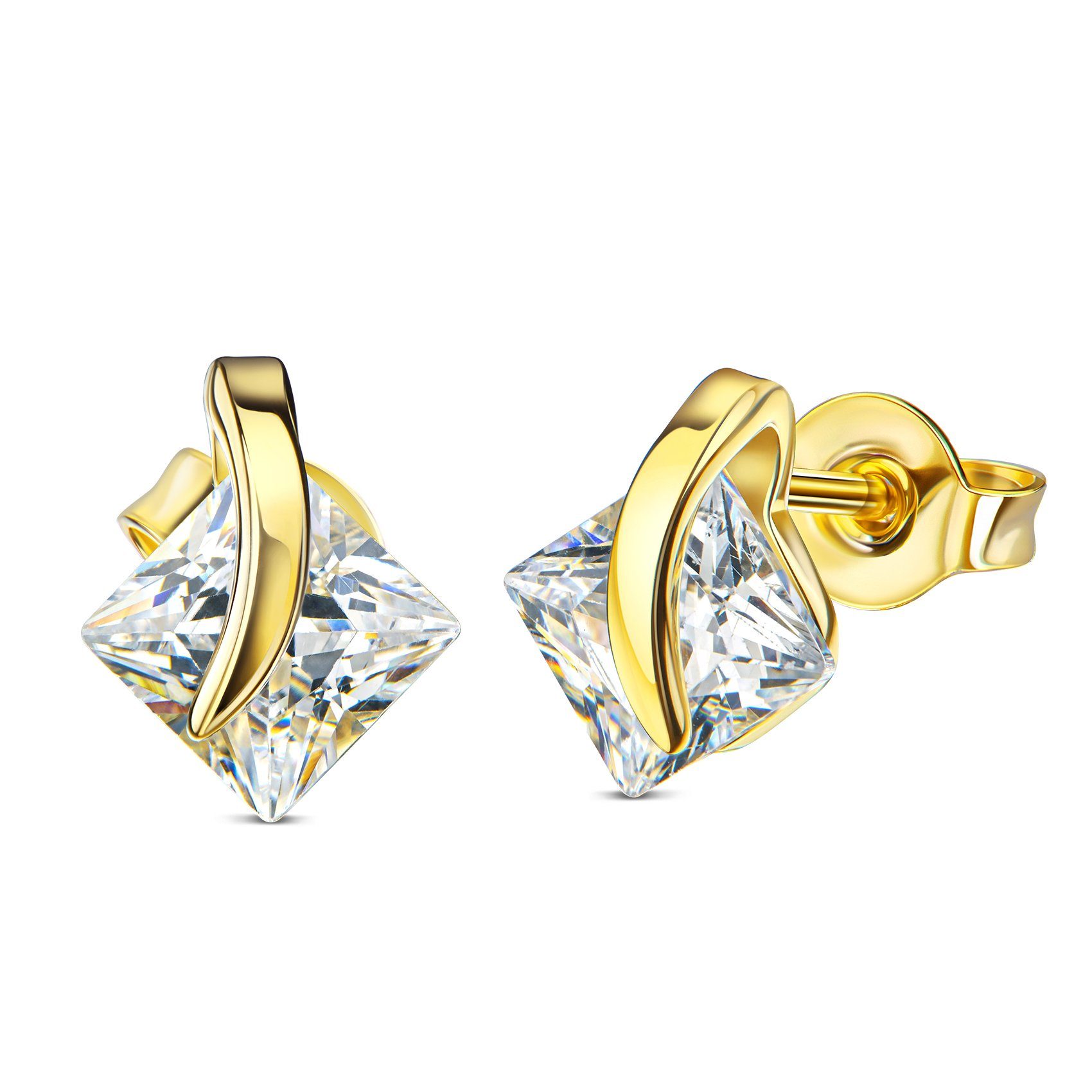 JEVELION Paar Ohrstecker Zirkonia 333 Gold (Gold Ohrschmuck, 2-tlg., für Da günstig online kaufen