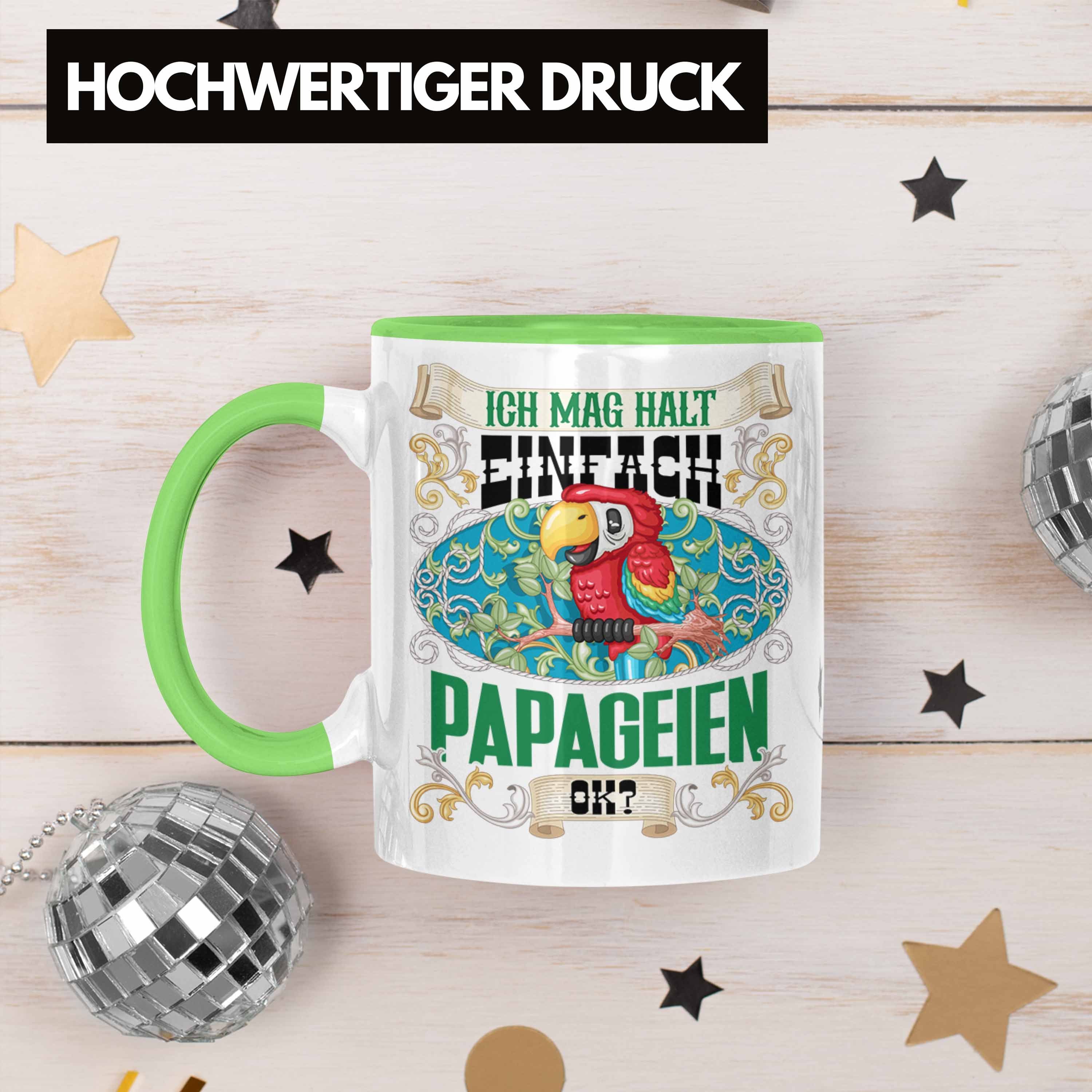 Trendation Tasse Ich Mag Halt Grün Papageien L Geschenkidee Papageien Einfach Tasse Ok? für