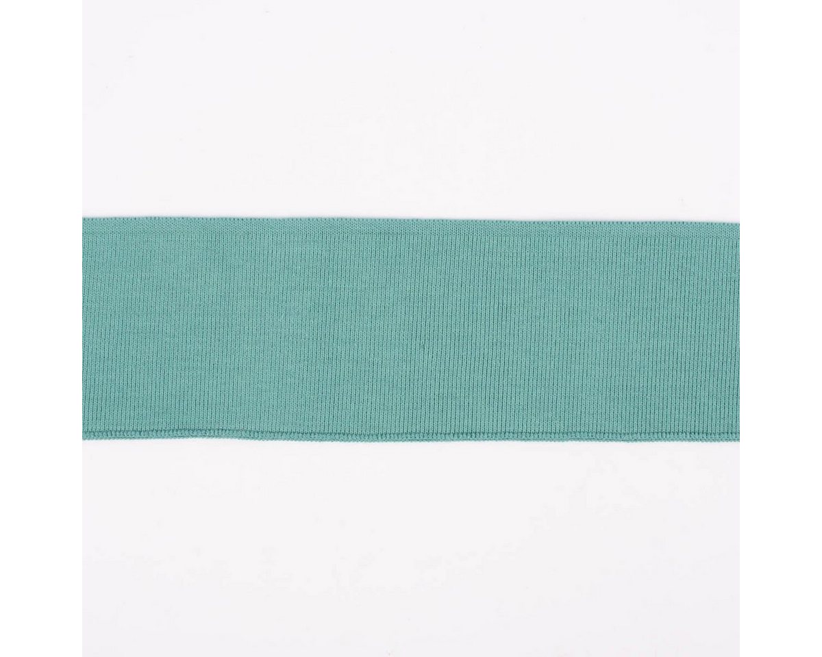 Thumbnail - SCHÖNER LEBEN. Stoff Cuff Bündchen Fertigbündchen Organic Bio uni dunkel mint 7x135cm, allergikergeeignet