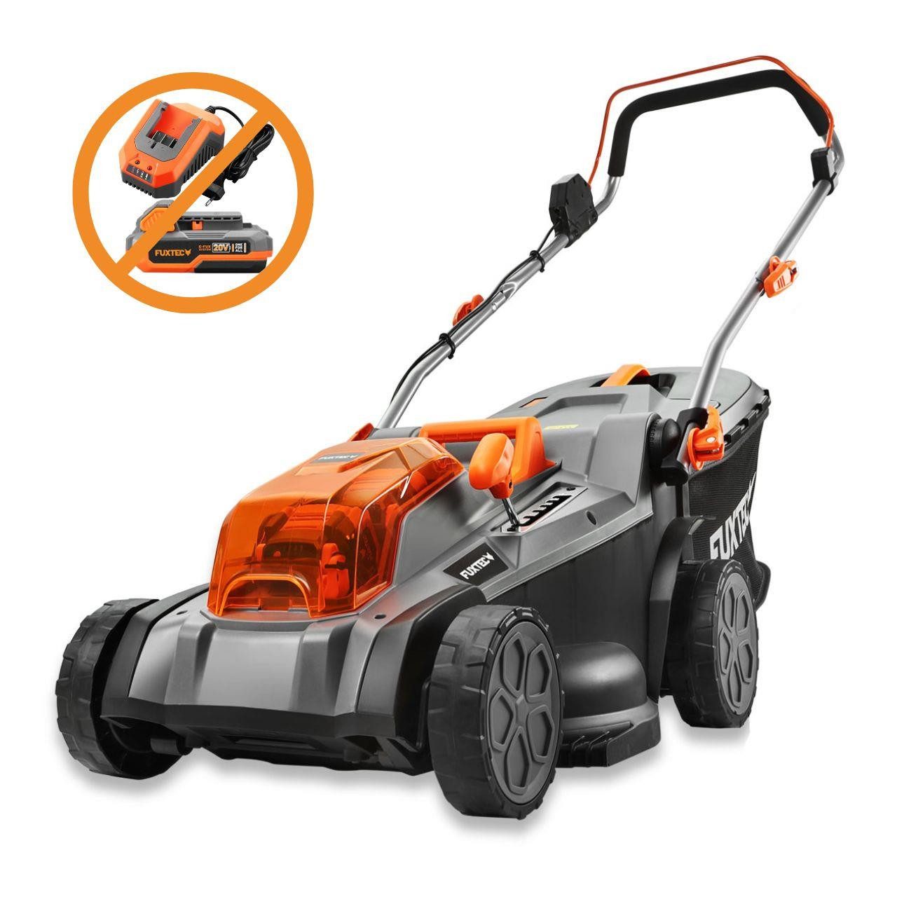 FUXTEC Akkurasenmäher FX-E2RM43, 43 cm Schnittbreite, 43 cm, 40 L Fangkorb, ohne Akku und Ladegerät