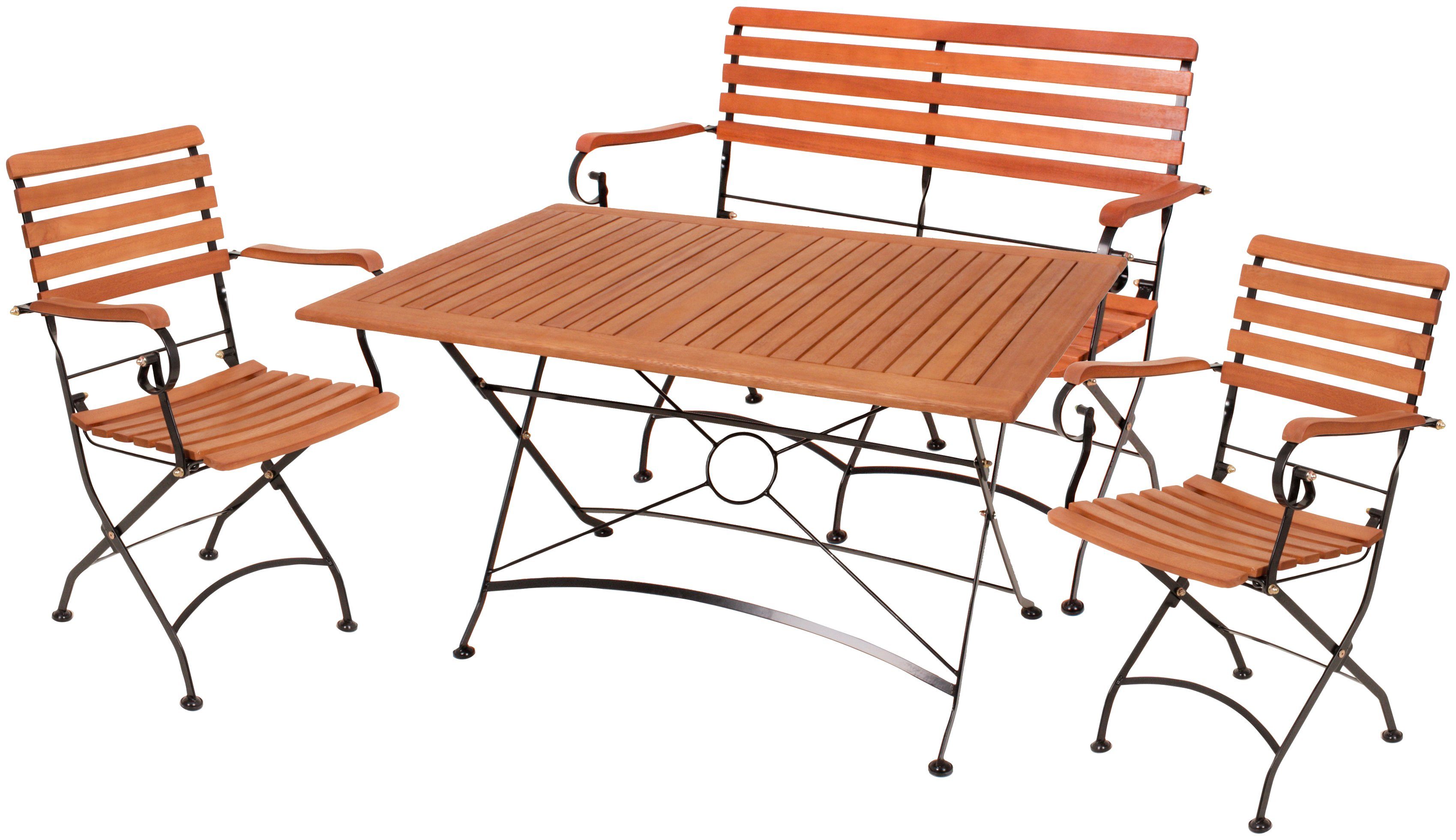 Garden Pleasure Garten-Essgruppe WIEN, (4-tlg), mit praktischer Klappfunktion