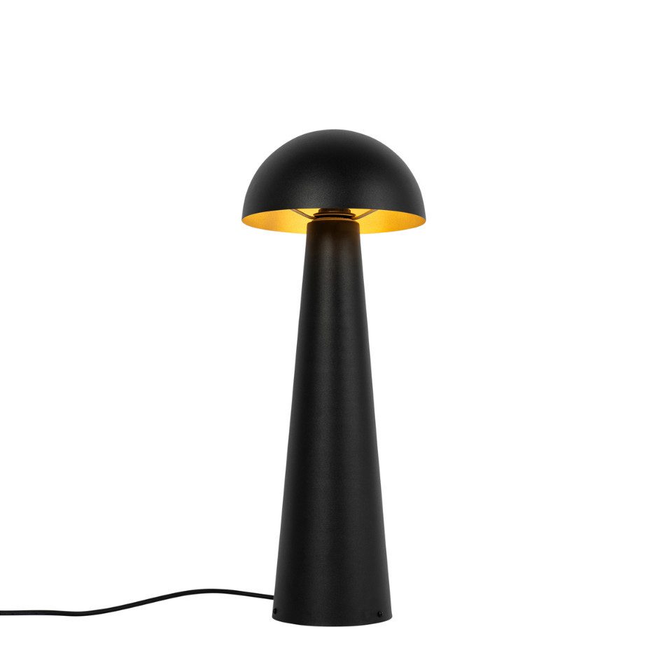 Qazqa Außen-Stehlampe Mushroom, ohne Leuchtmittel, E27, Schwarz, Modern, Stahl, 1-flammig