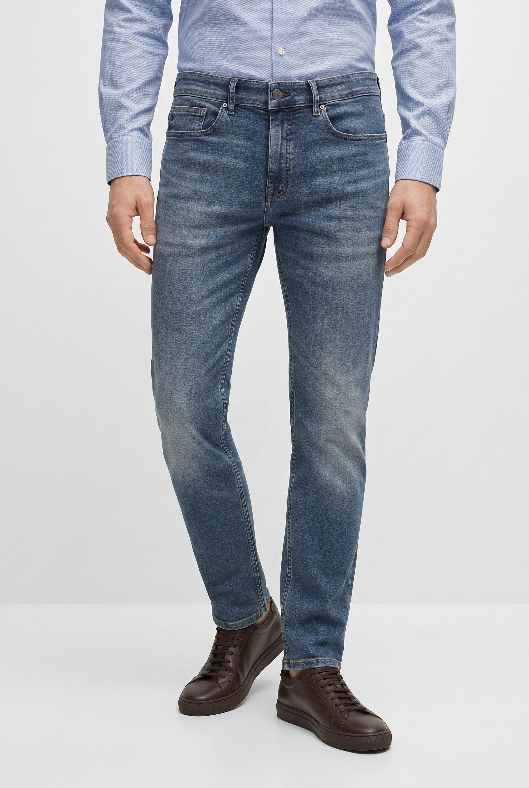 BOSS ORANGE 5-Pocket-Jeans Delaware Soft-Motion-Denim Schmale Passform Mittlere Leibhöhe – Bild 2 von 5