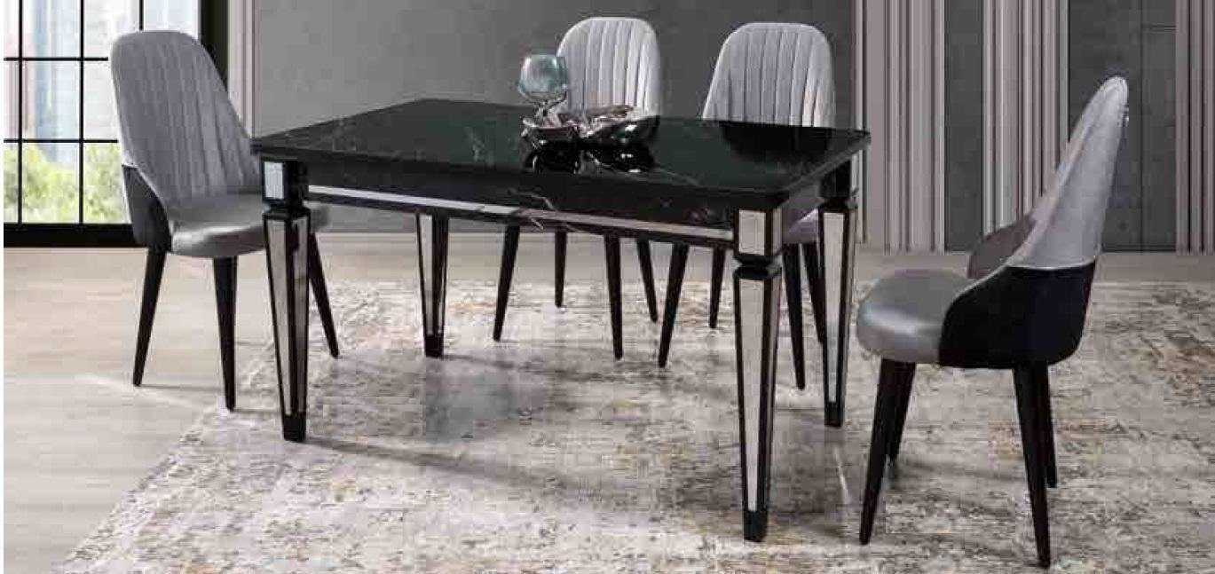 Möbel Essgarnitur 4x Essgruppe Stühle, Esstisch Tisch Made Europe Essgarnitur Tisch JVmoebel Essgruppe In