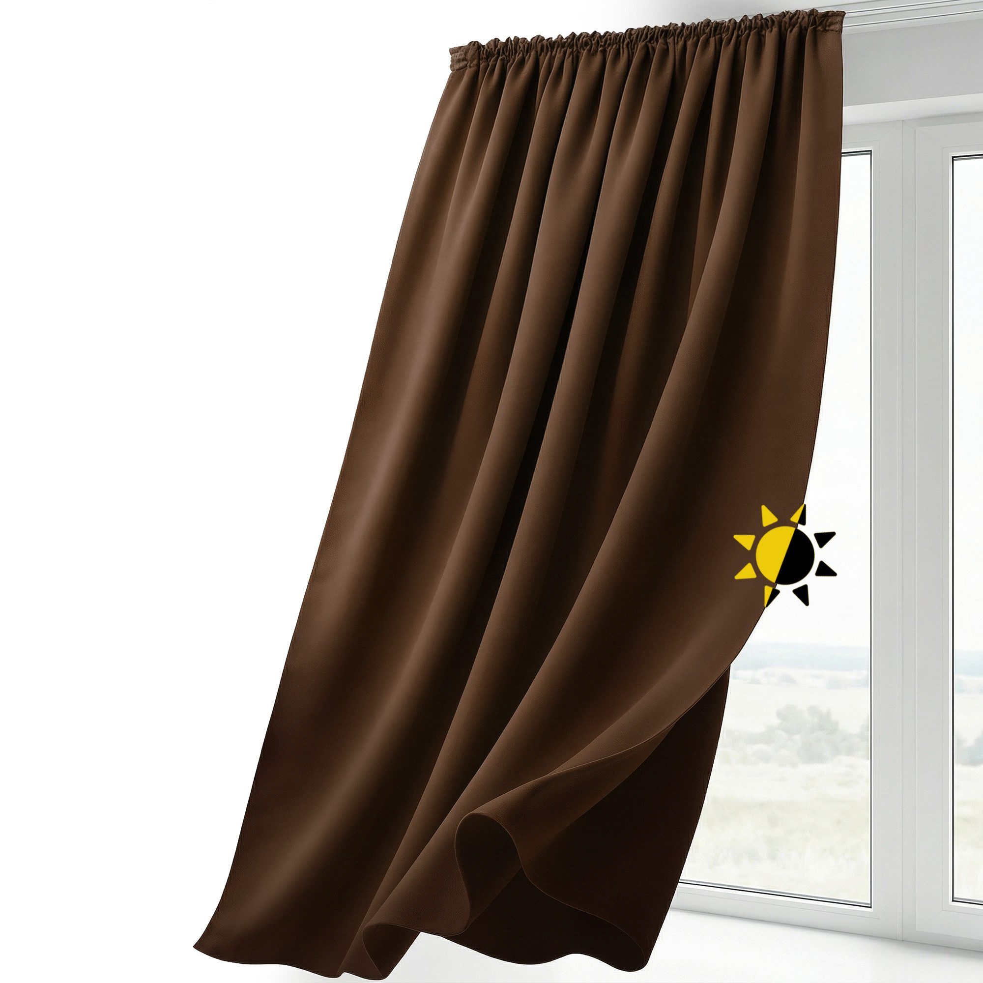 Beautex Verdunkelungsvorhang Verdunkelungsgardine Kräuselband Vorhang blickdicht abdunkelnd (1 St), Kräuselband, verdunkelnd