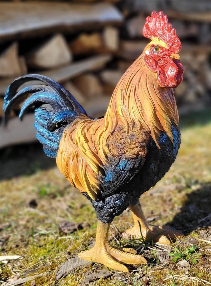 Geschenkestadl Tierfigur Hahn steht XL groß 35cm Tierfigur Dekoration Haus günstig online kaufen