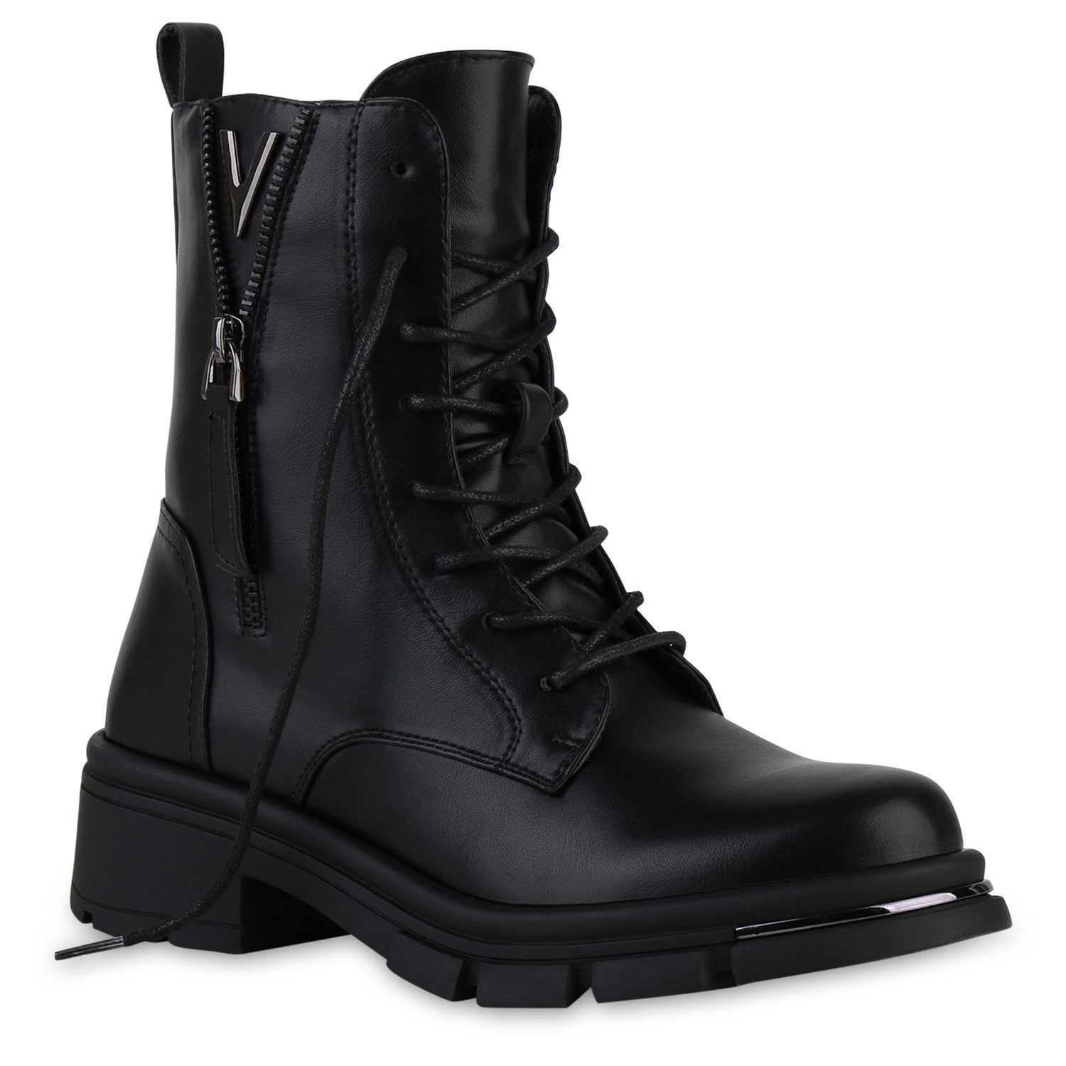 VAN HILL 841392 Schnürstiefelette Damen Leicht Gefüttert Schnürstiefeletten günstig online kaufen