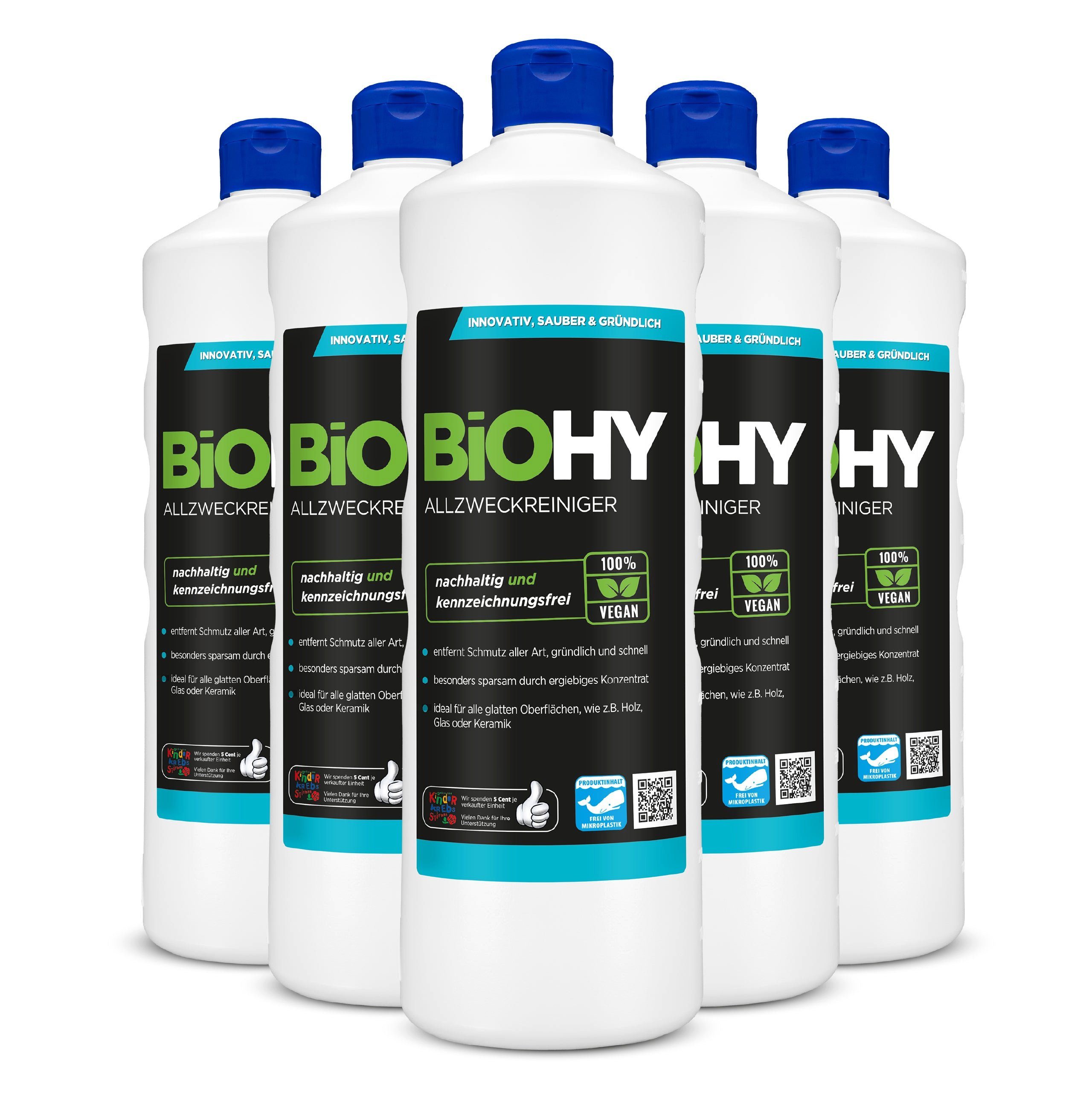 BiOHY Allzweckreiniger 6er Pack (6 x 1 Liter Flasche) Allzweckreiniger (Packung, [6-St)