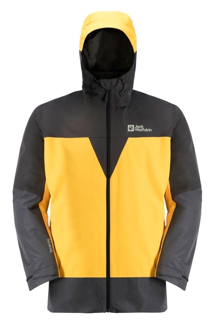 Jack Wolfskin Winterjacke 3in1 DNA Tundra (sehr warm, wind- und wasserdicht) gelb/schwarz Herren