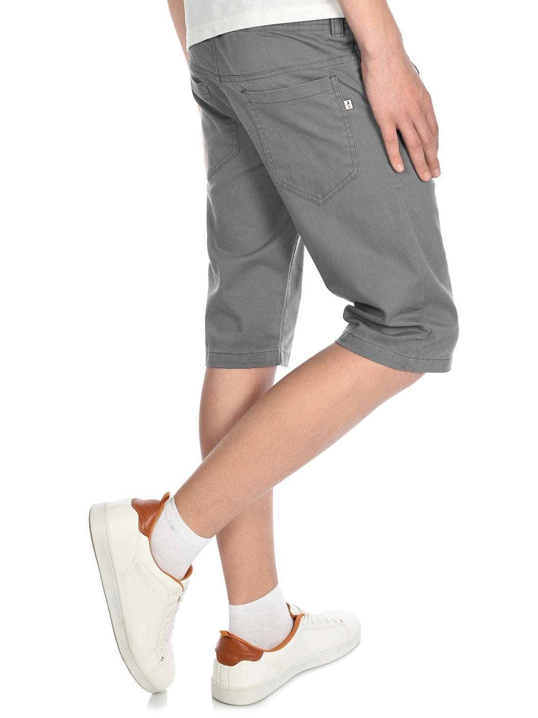 Chino (1-tlg) Kinder Bund elastischem Jungen Shorts mit Grau Chinoshorts BEZLIT