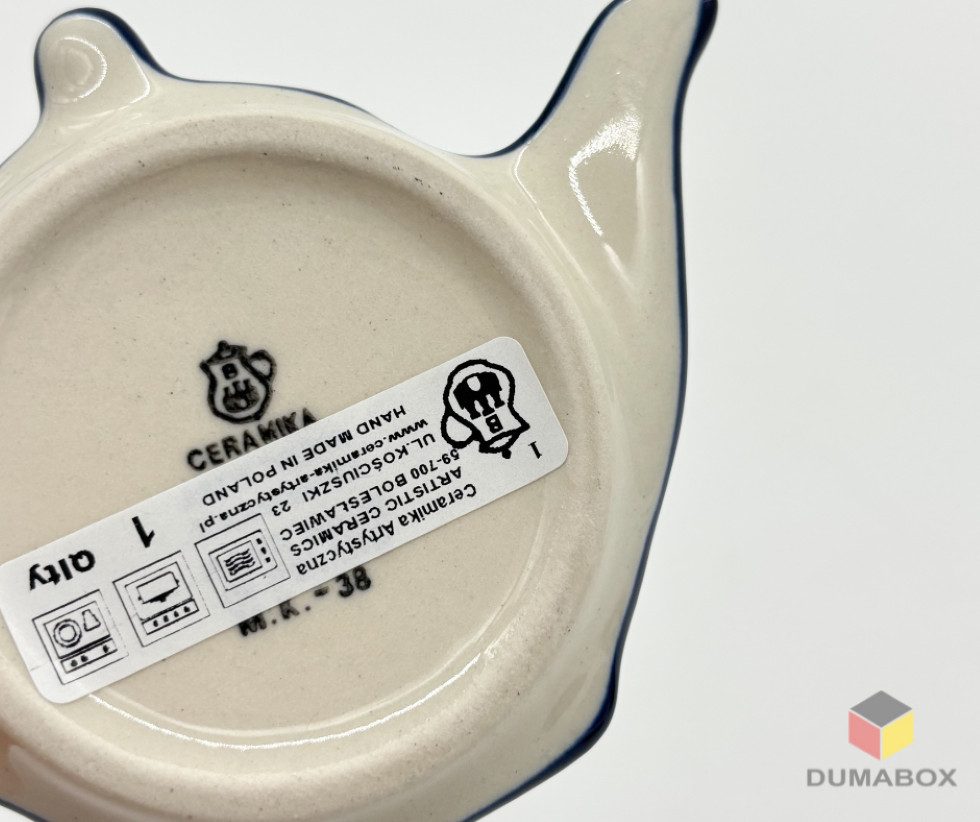 Ceramika Artystyczna Bolesławiec Teeservice Bunzlauer Keramik Teebeutelablage: Handbemalt & Einzigartig Teekanne