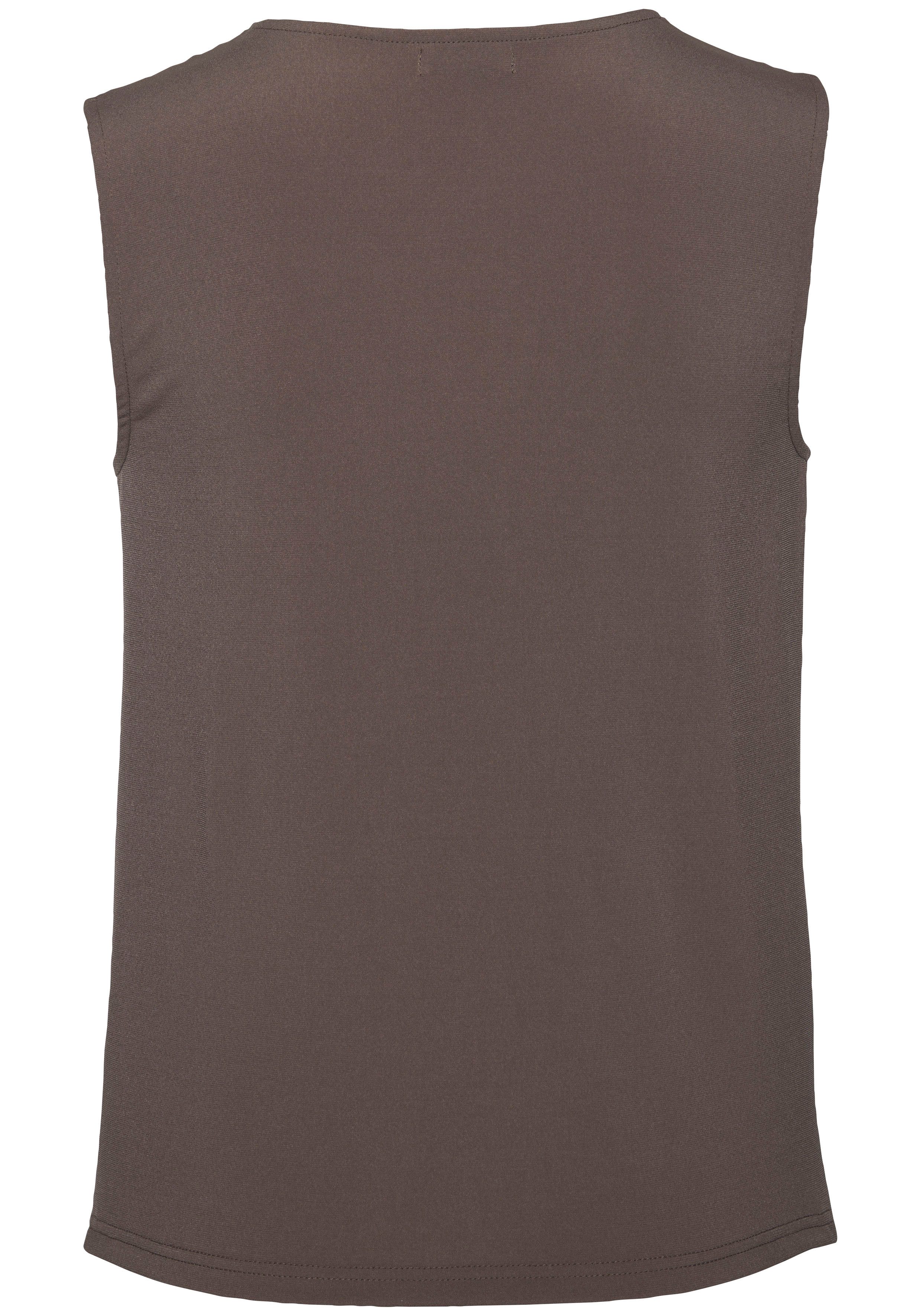 LASCANA Tanktop aus glatter Jerseyqualität mit Cut-out, elegantes Sommertop, bügelfrei