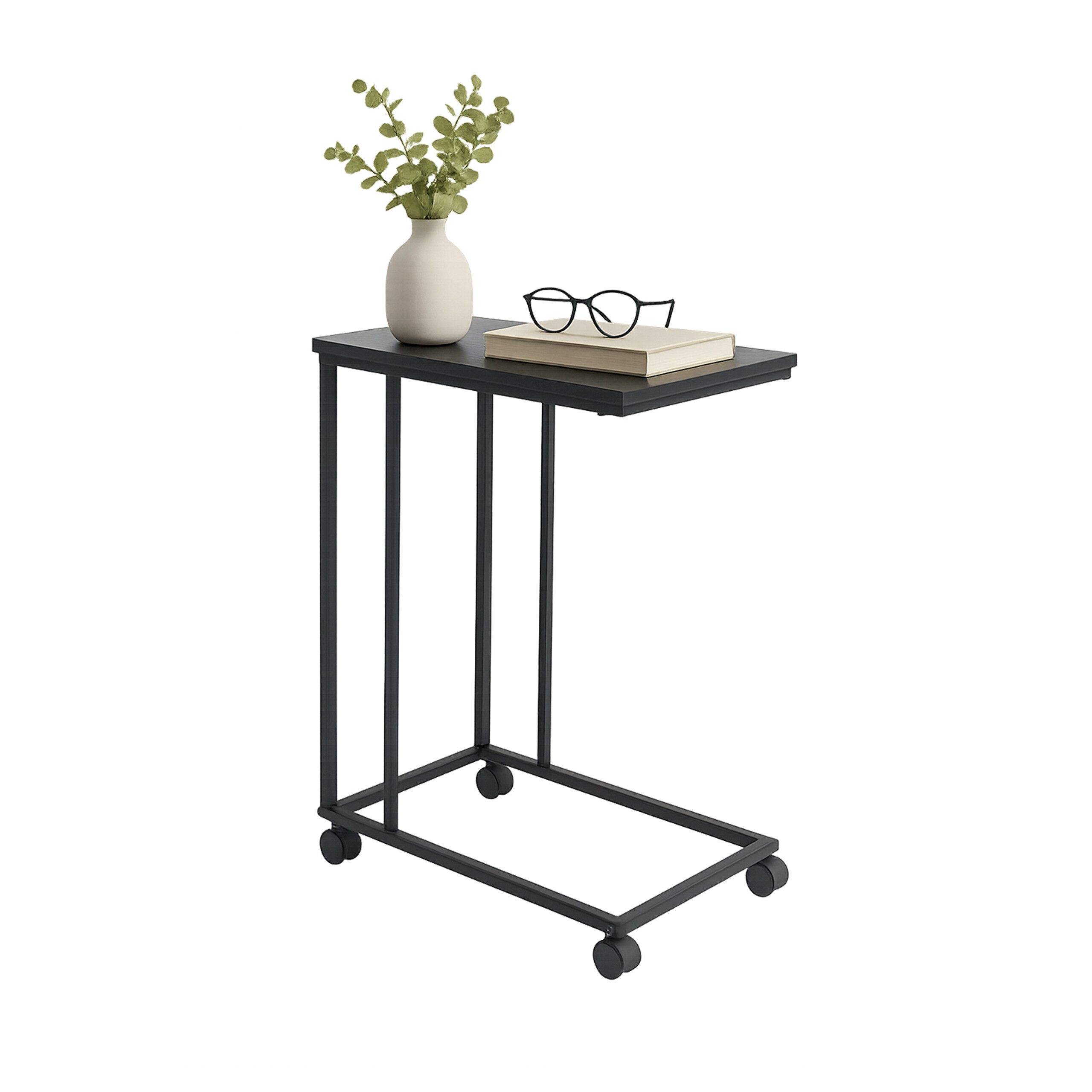 relaxdays Beistelltisch mit Rollen C Form, günstig online kaufen