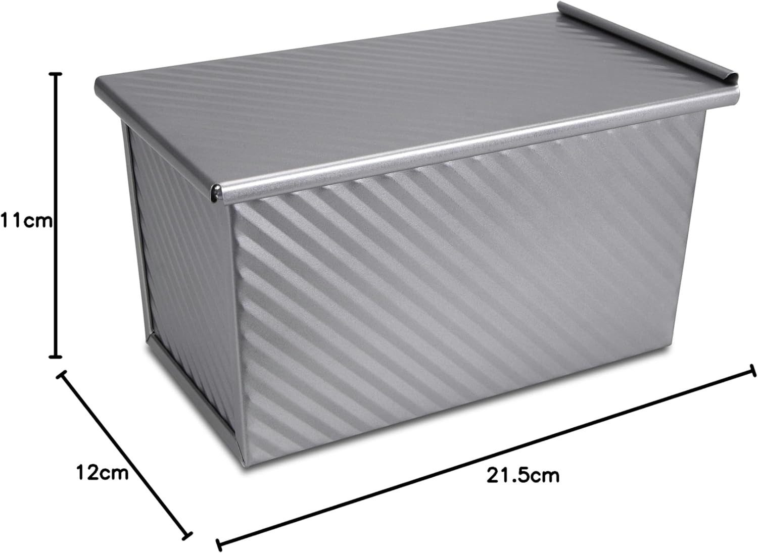STÄDTER Brotbackform Städter Toastbrotform aus Metall mit Deckel ca. 22 x 12 x 11 cm Silber